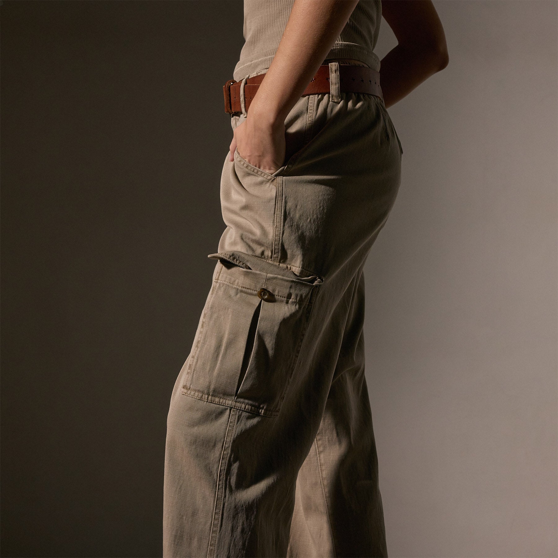 Military Style Cotton Slub Cargo Pants for Men - Comfortable Overcast Pigment Work Pants - Perfect for Outdoor Activities, Hiking & Casual Wear
