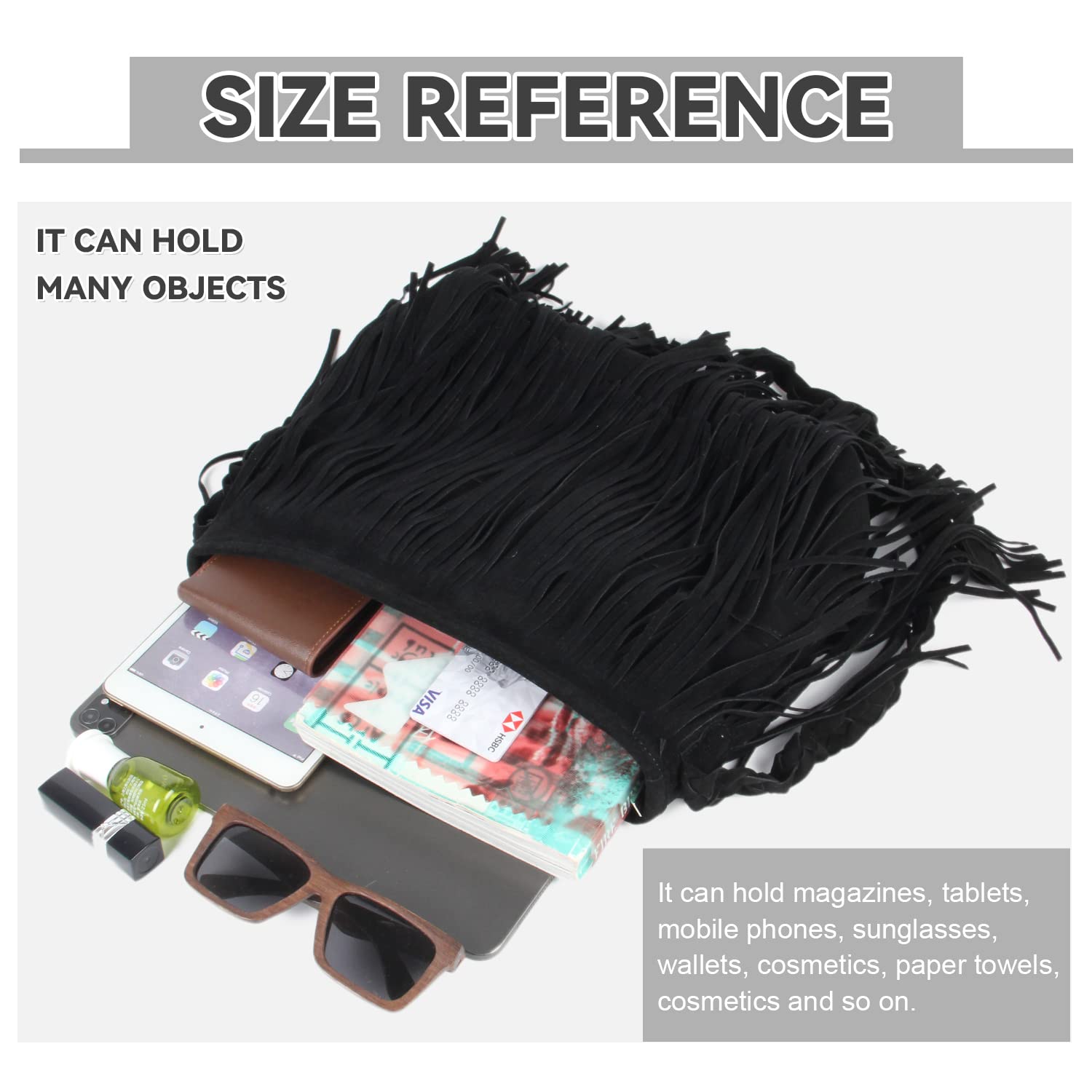 Faux Suede Fringe Crossbody Bag for Women - Western Hippie Shoulder Purse with Adjustable Strap, Boho Messenger Sling Bag | Perfect for Music Festivals, Travel & Casual Outfits