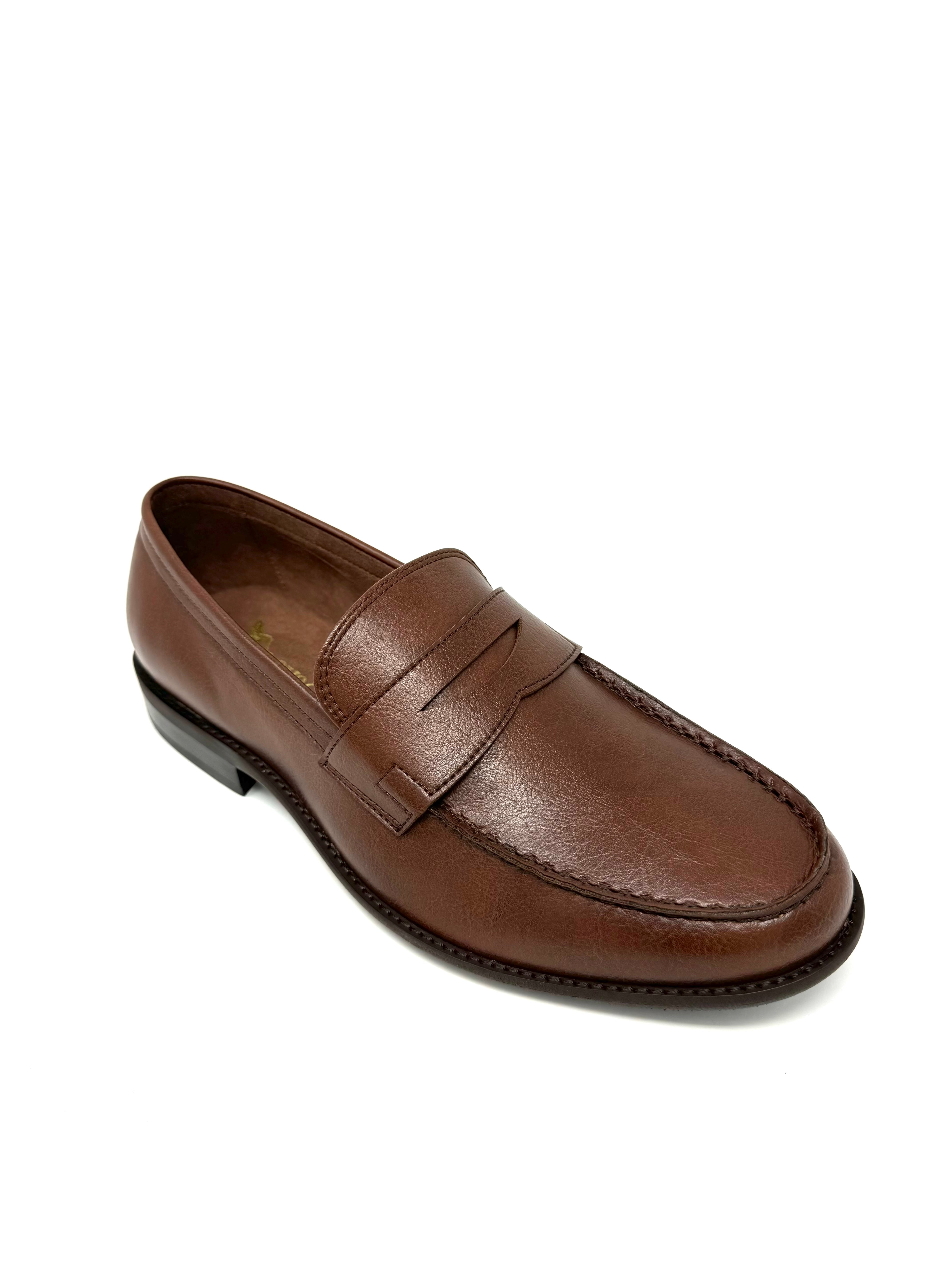 Novacas Anthony Tan Leather Loafers for Men - Comfortable Slip-On Shoes for Business Casual & Office Wear