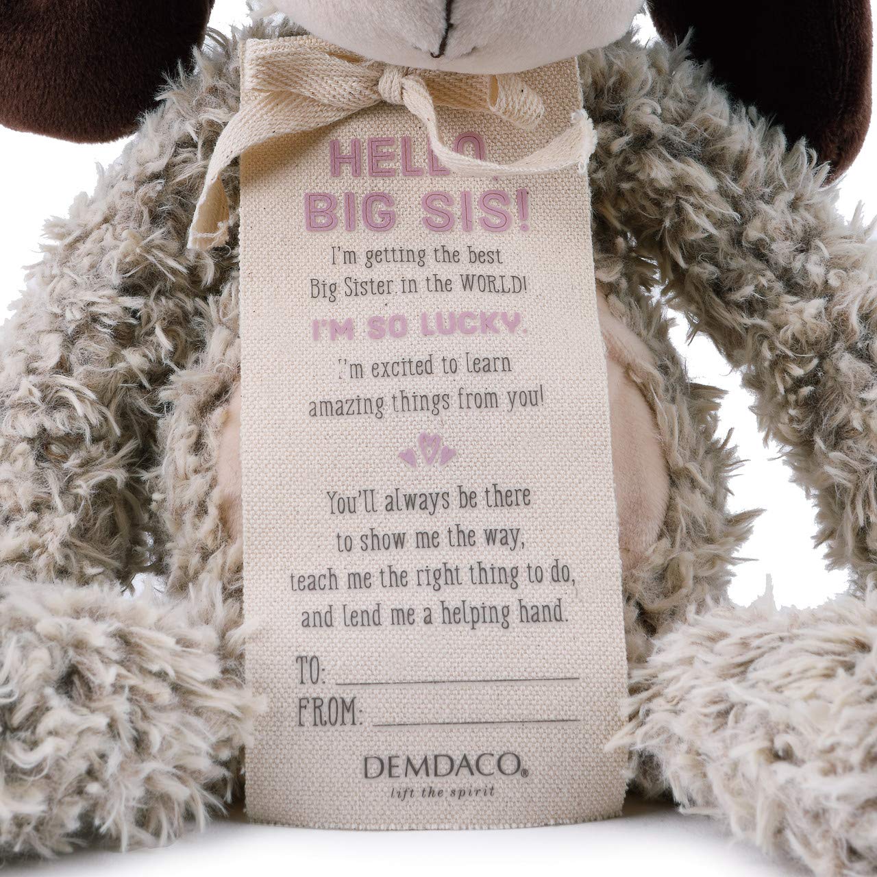 DEMDACO Big Sister Puppy - 13 Inch Soft Brown Plush Stuffed Animal Toy for Kids | Cuddly Gift for Birthdays, Nursery Decor, and Comfort Companion