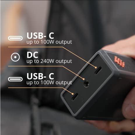100W GaN Fast Charger for Laptop - Dual USB-C PD 3.0 & 20V DC Port - Compatible with Dell, HP, Lenovo, MSI, Razer, Asus, Acer Gaming Laptops (240W/230W/200W/180W/170W) - Perfect for Travel, Office & Home Use (3-Pin AC Adapter)