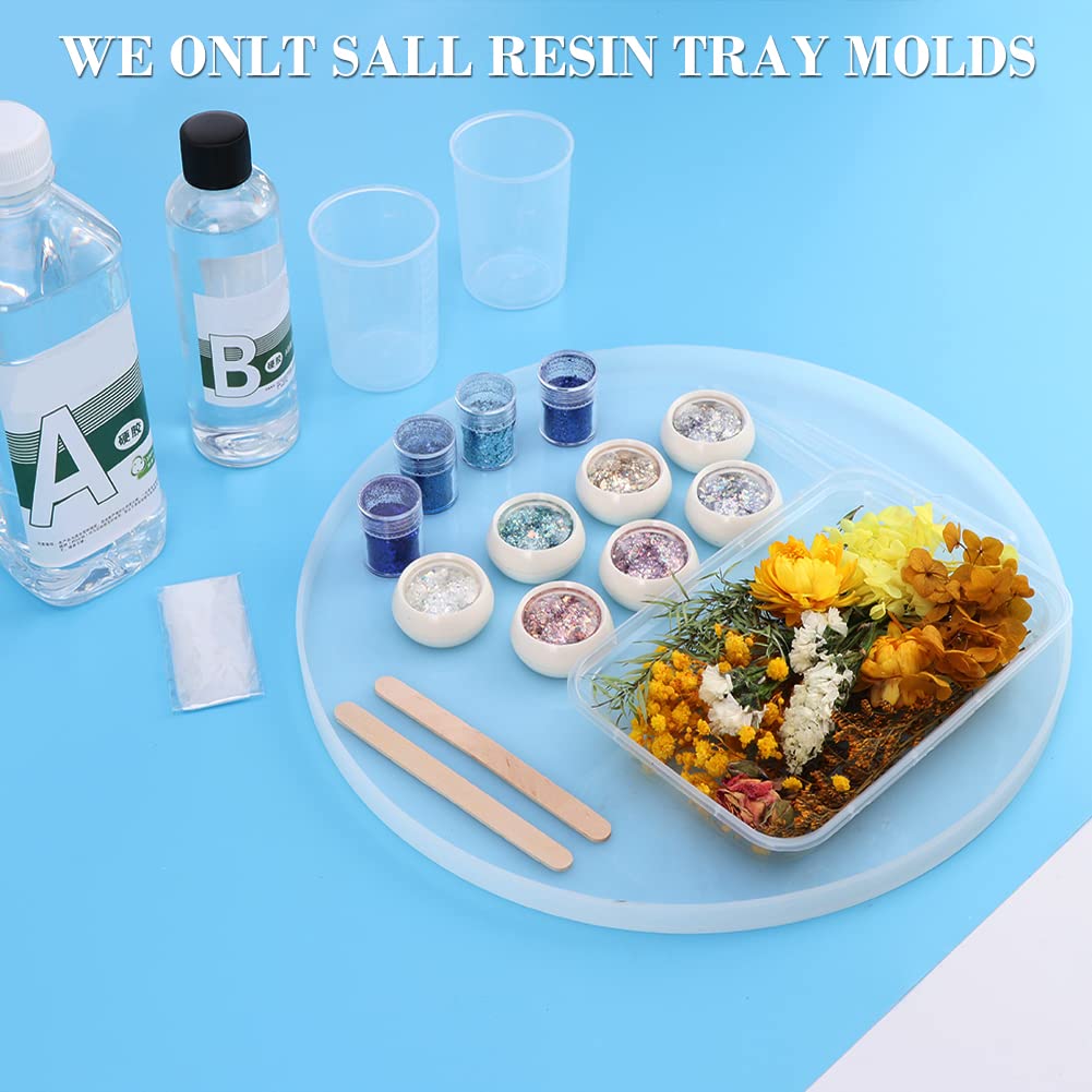 Premium 11.8 Inch Silicone Resin Tray Molds - Round Rolling Tray for Epoxy Resin Casting, DIY Jewelry Making & Home Decor - Perfect for Craft Projects, Resin Art & Smoking Accessories Storage