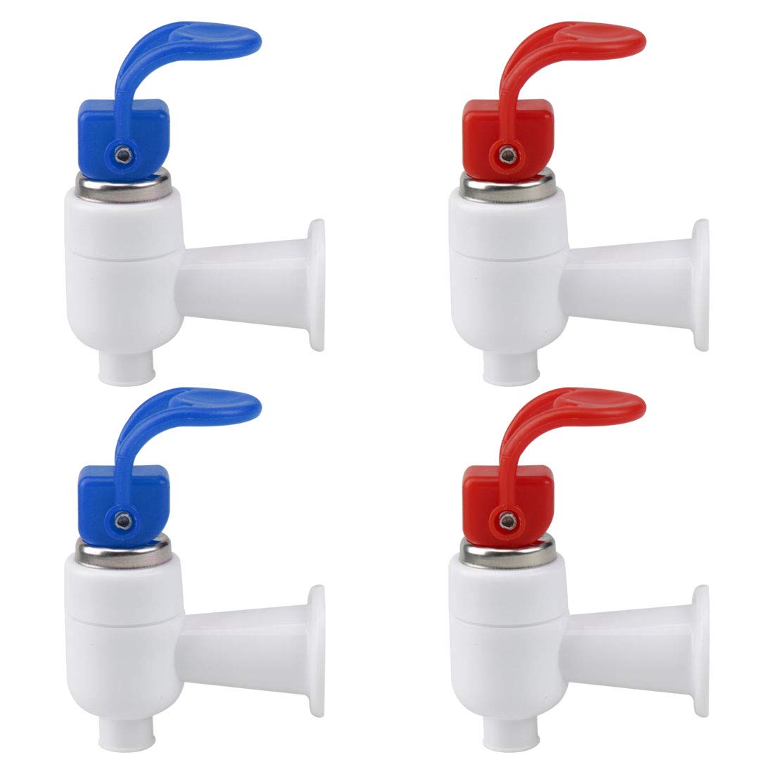 uxcell Assorted Color Water Cooler Faucet - Durable Hot & Cold Water Dispenser Spigot with Adapter (4pcs) - Perfect for Office, Home, and Commercial Water Cooler Replacements