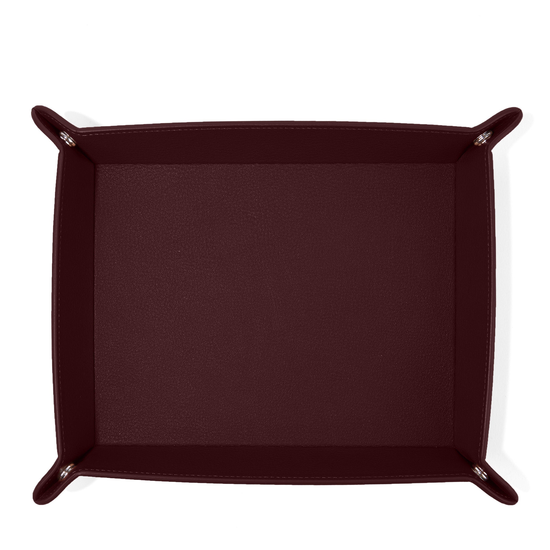 Premium Rectangle Valet Tray - Bordeaux Leather Organizer for Keys, Wallet & Jewelry | Stylish Entryway & Nightstand Storage Solution