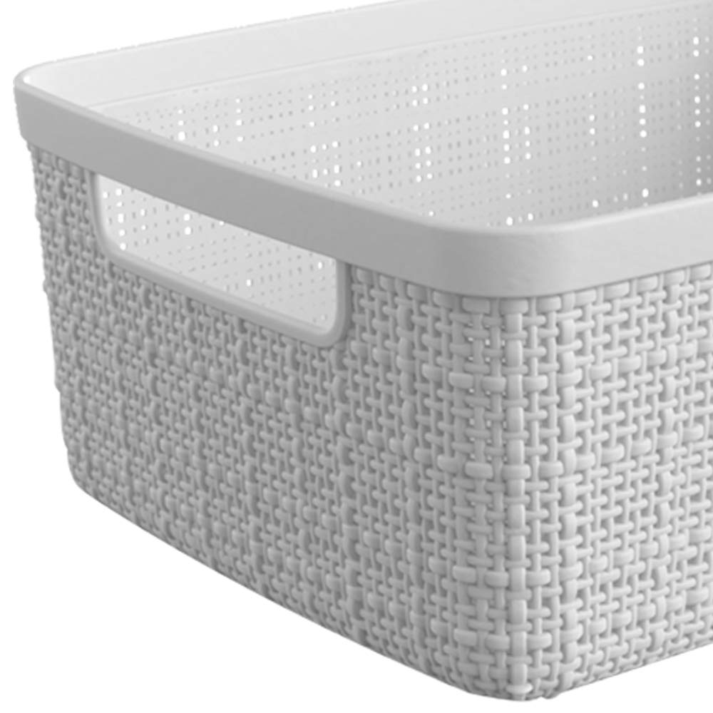 Curver 8-Pack Small Jute Decorative Storage Baskets - Plastic Organizer Bins for Home Office, Closet Shelves, Kitchen Pantry & Bedroom Organization | Perfect for Storing Toys, Blankets, Books & Home Essentials
