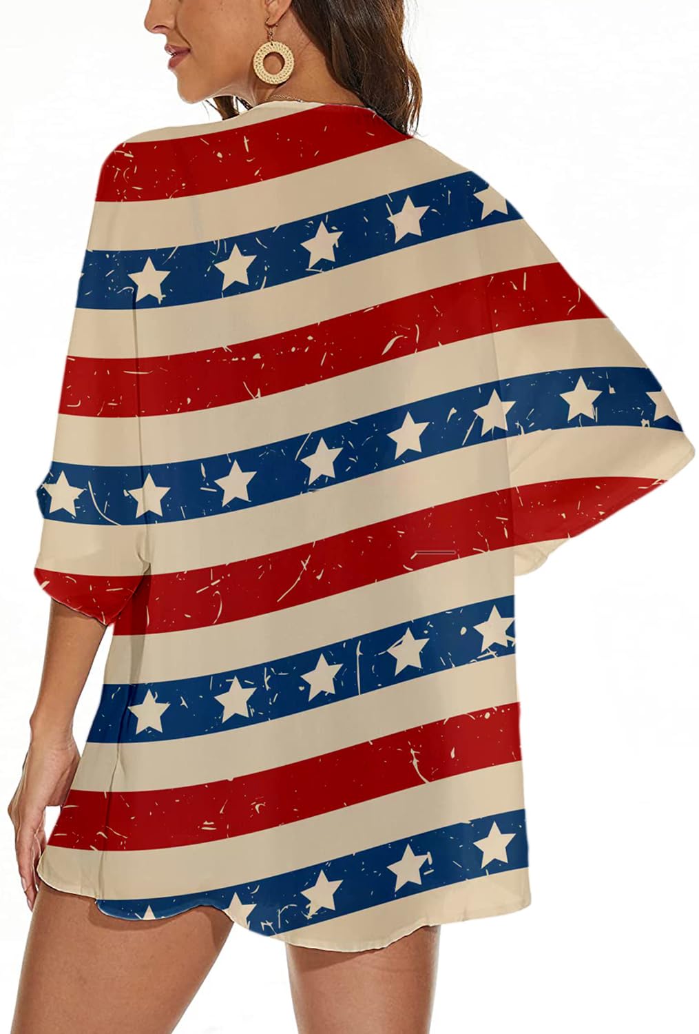 Lightweight Women's Beach Kimono Cardigan - Summer Holiday Cover Up, Casual Boho Tops for Beach, Pool, Vacation & Outdoor Wear