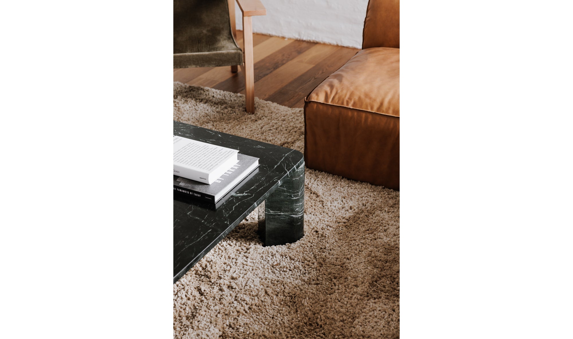 Modern Black Marble Segment Coffee Table - Contemporary Living Room Centerpiece for Home Decor & Entertaining