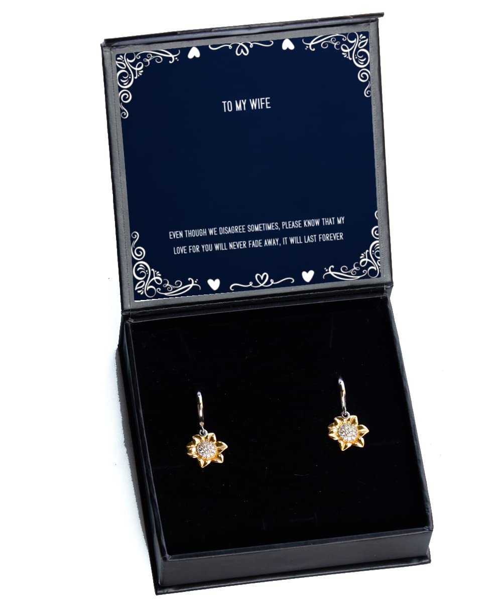 Sunflower Earrings for Women - Dainty Gold Plated Floral Stud Earrings - Thoughtful Wife Gift from Husband - Affordable Jewelry for Her - Perfect for Anniversaries, Birthdays & Everyday Wear