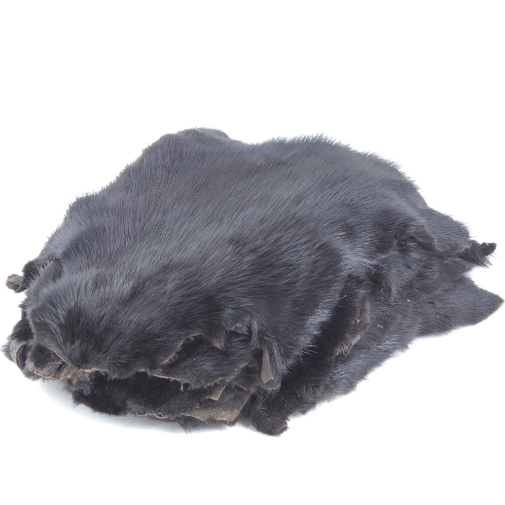 Premium Dyed Black Muskrat Fur Pelts - Luxurious Soft Fur for Coats, Hats, and Fashion Accessories | Perfect for DIY Crafting and High-End Fashion Design