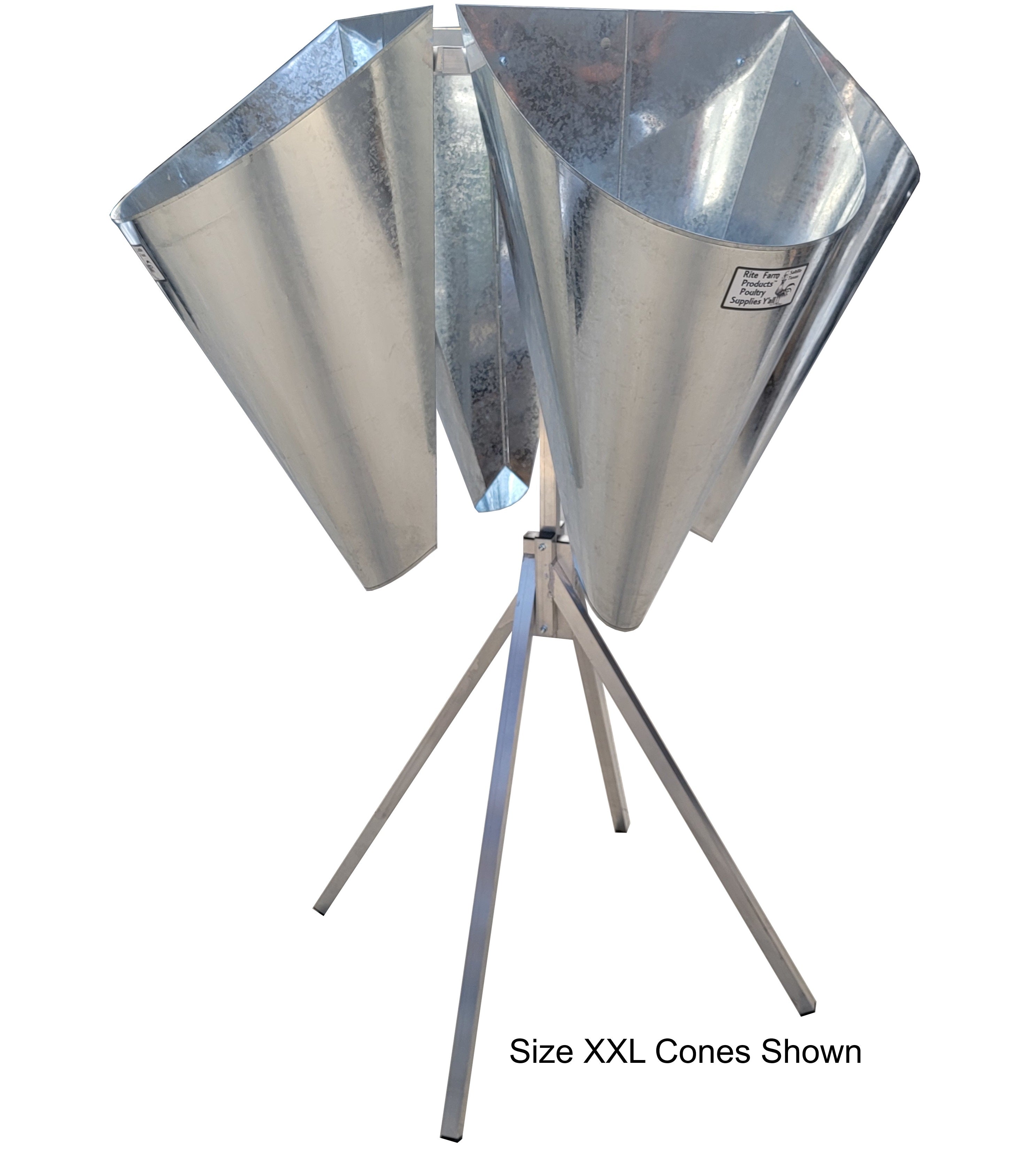 Rite Farm Poultry Processing Kill Cone Stand - Stainless Steel Chicken Slaughter Stand for Butchering, Hunting & Farm Use - Heavy Duty & Durable for Home or Commercial Use