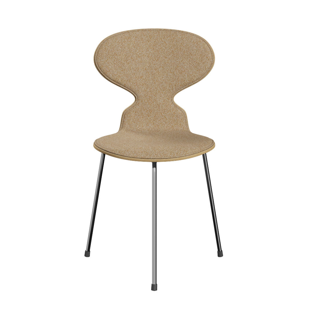 Ant Chair 3100 - Clear Lacquered Wooden Chair with Front Upholstery | Mid-Century Modern Dining & Office Seating