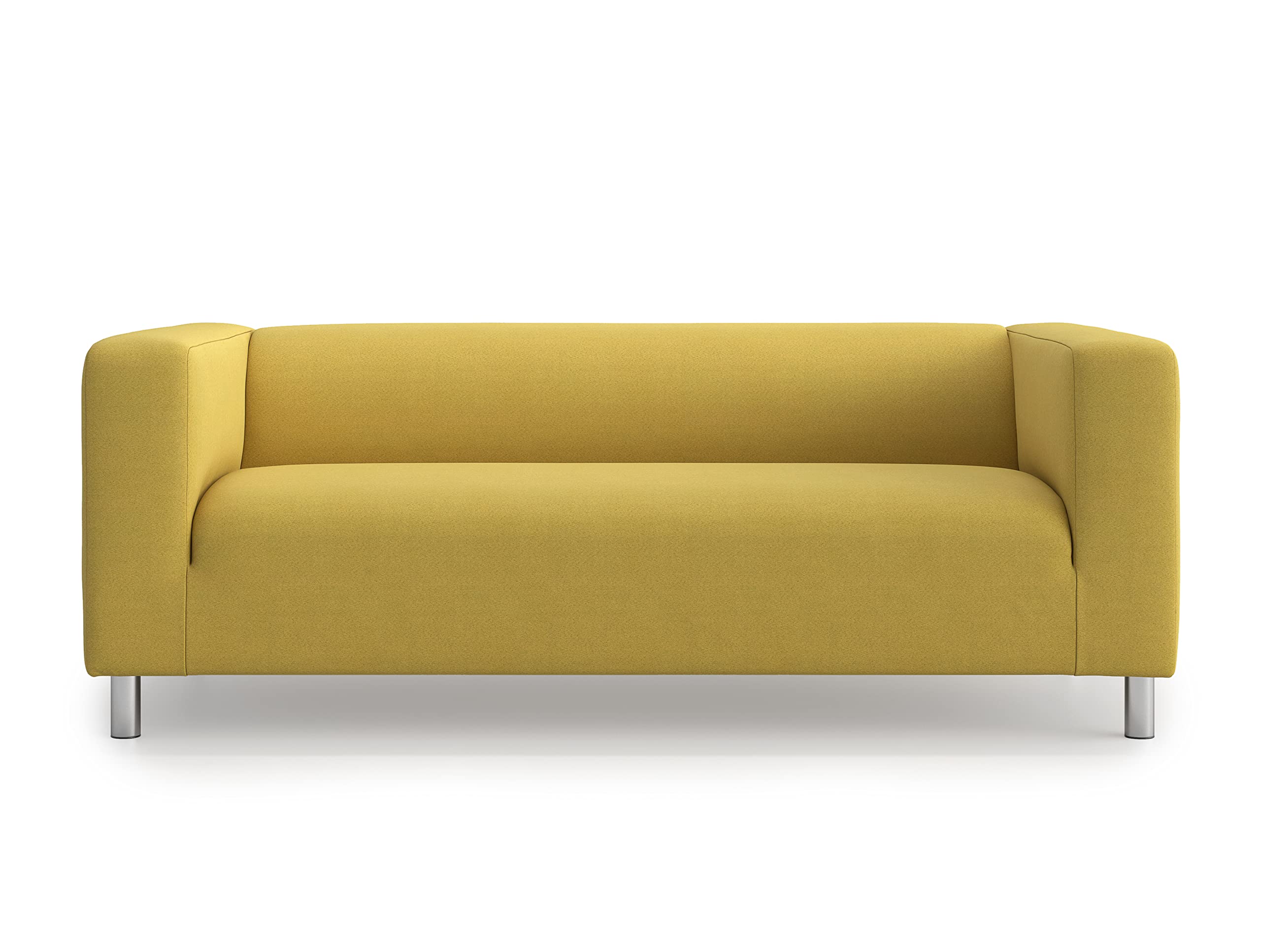 Klippan Loveseat Cover Replacement for IKEA Klippan Sofa - Durable Stretch Slipcover in Mustard Yellow | Perfect for Home Decor, Pet Protection & Furniture Refresh