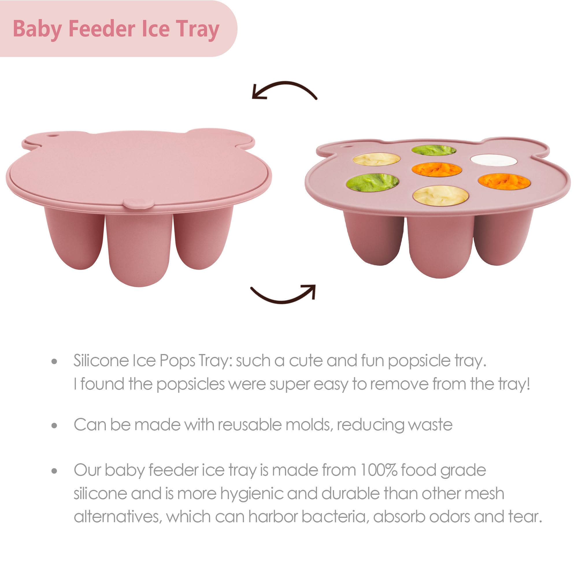 Organic Spinach Silicone Freezer Tray & Baby Food Feeder Set - BPA-Free Teething Pacifier & Storage Containers for Infants 6+ Months | Perfect for Homemade Purees, Breast Milk Cubes & On-the-Go Snacks