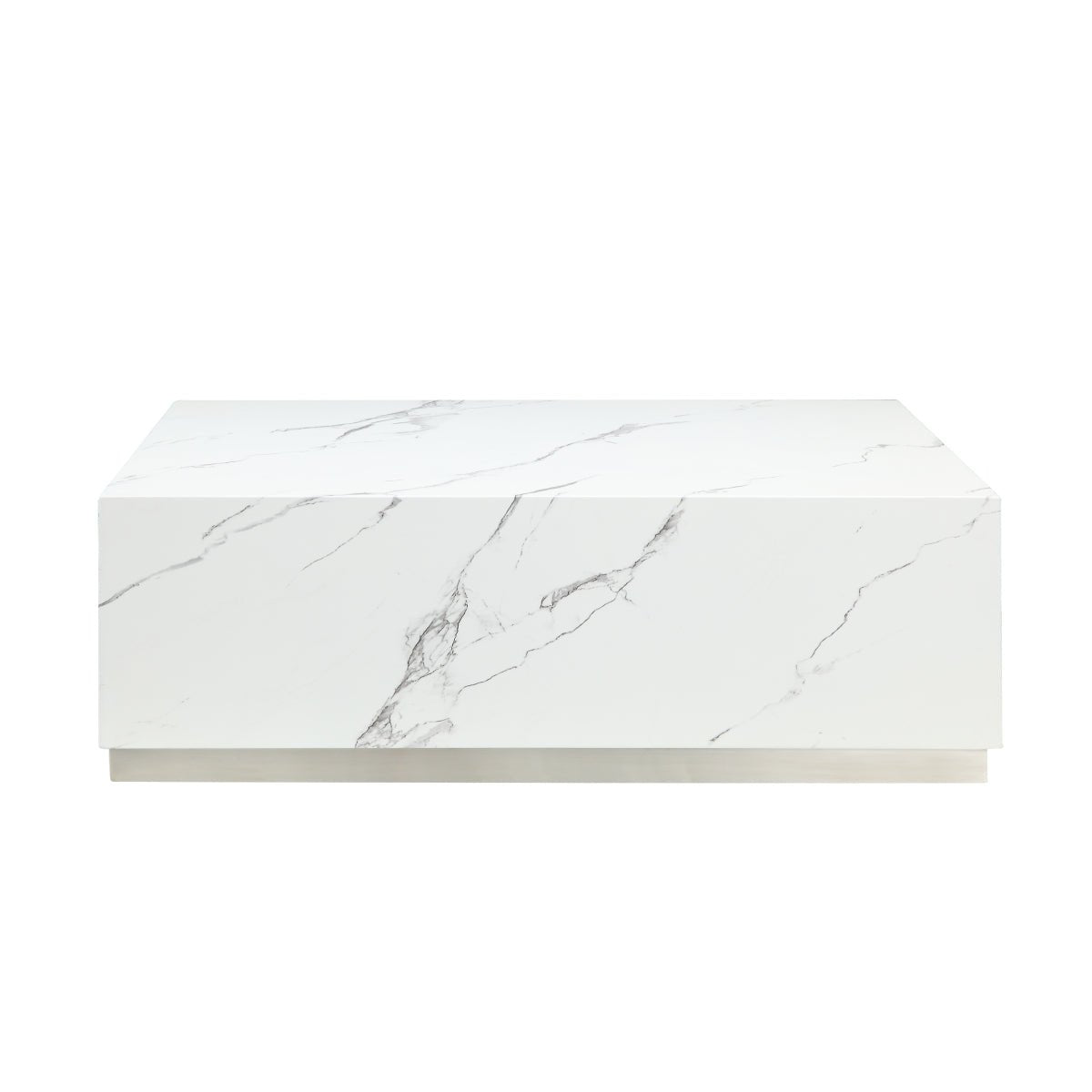Modern White Rectangular Coffee Table - Minimalist Living Room Furniture for Small Spaces | Perfect for Apartments, Dorms & Home Decor
