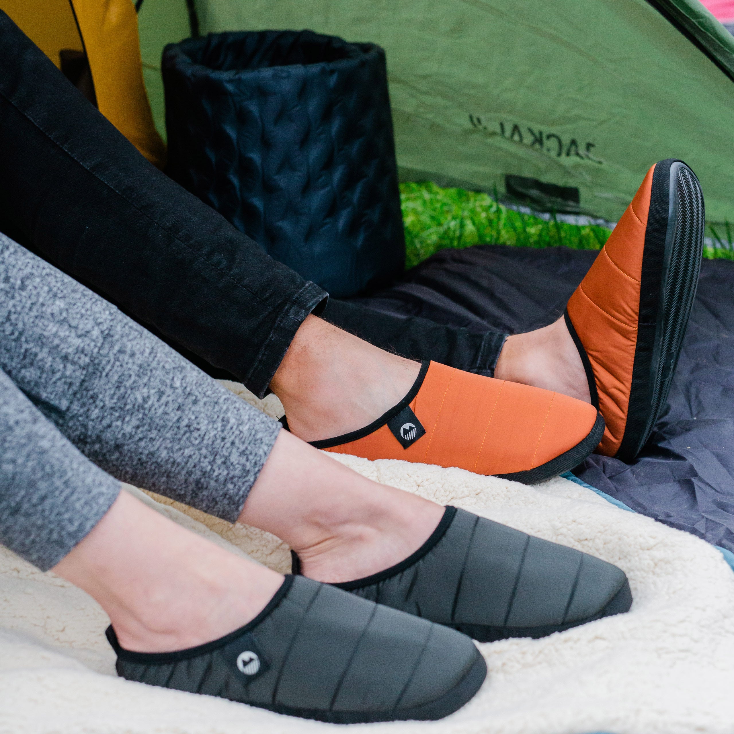 Men's Ultra Warm Tent Slippers - Cozy Winter Indoor/Outdoor House Shoes for Camping, Hiking & Home Comfort