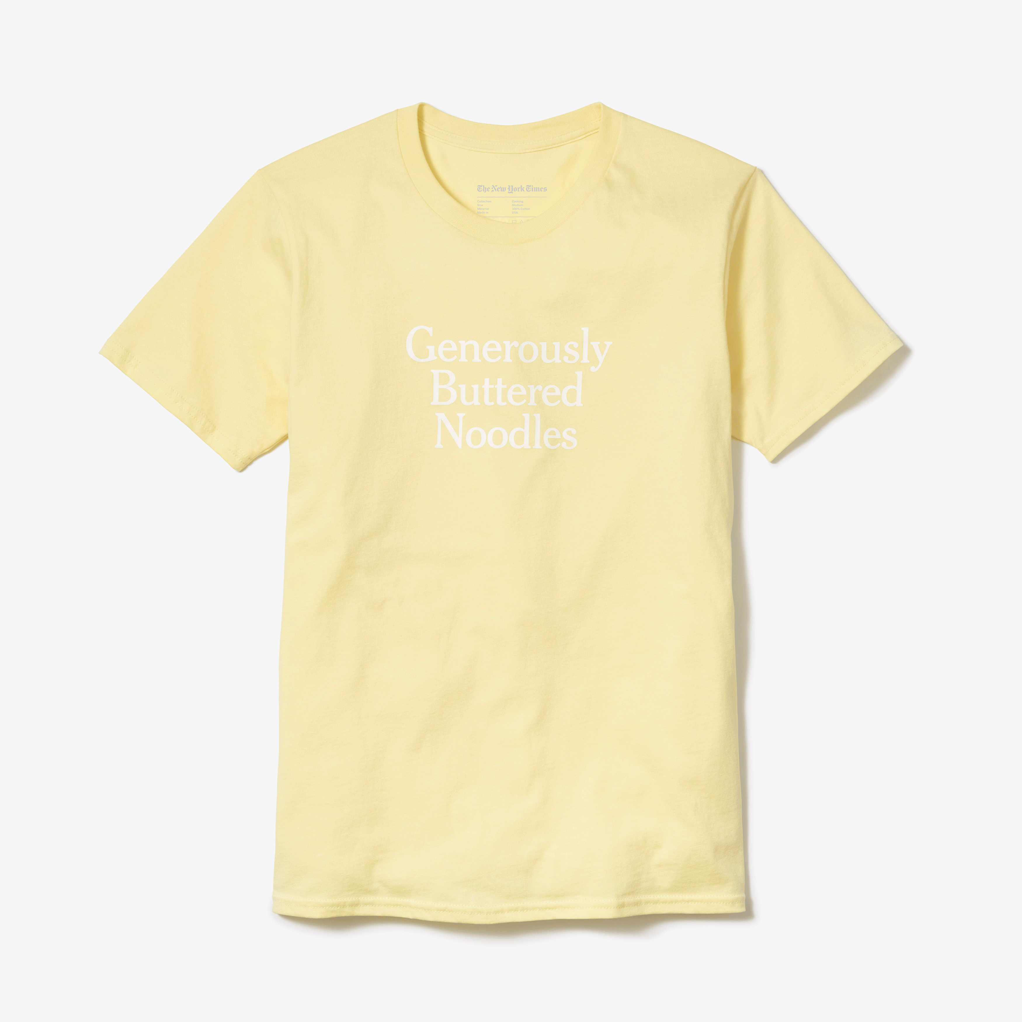 Buttered Noodles Graphic T-Shirt - Funny Food Lover Tee for Men & Women - Perfect for Cooking Enthusiasts & Pasta Lovers