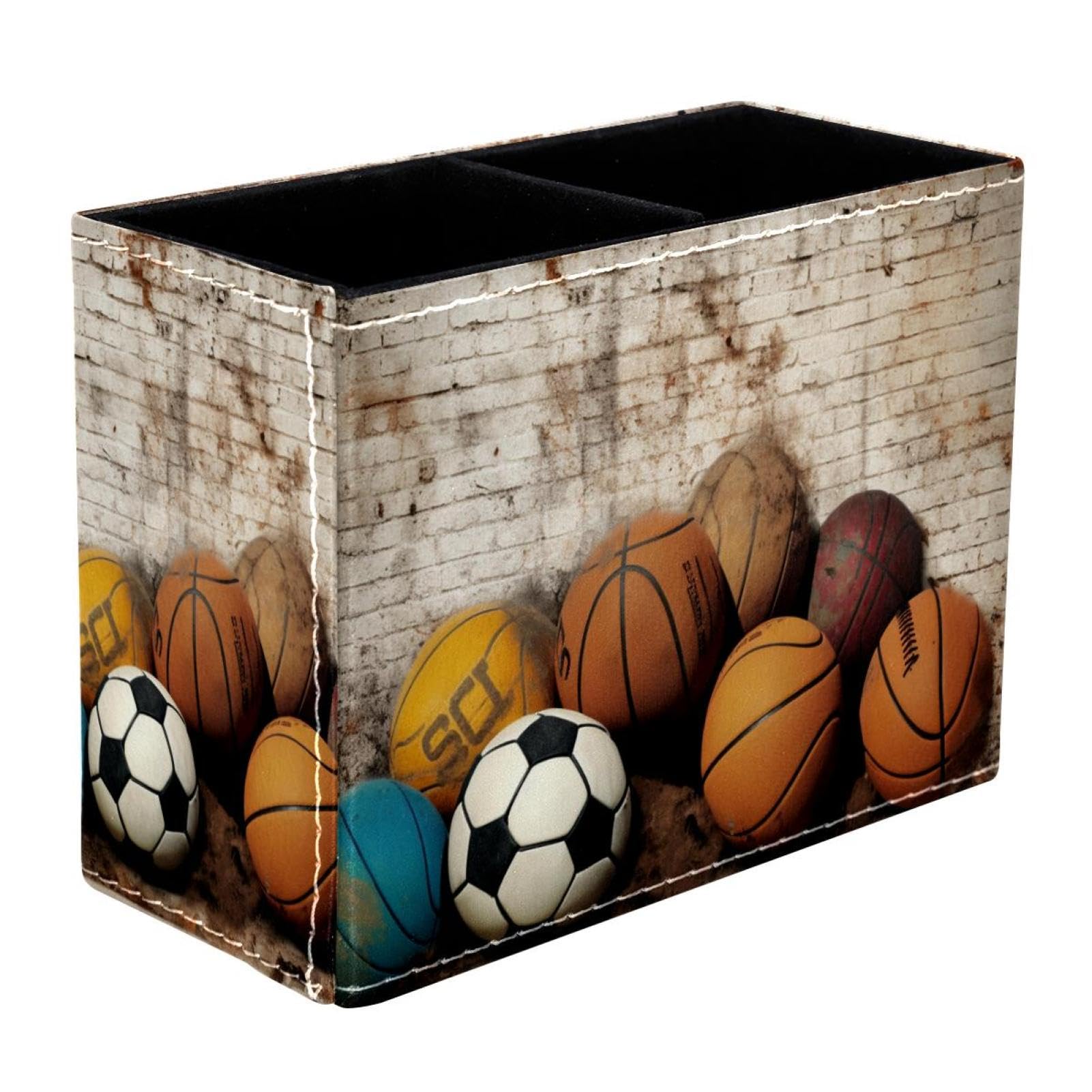 Basketball Pen Holder for Desk - Stylish Pen Organizer for Basketball, Football, Baseball Fans - Perfect Desk Accessories for Office, School & Home Decor