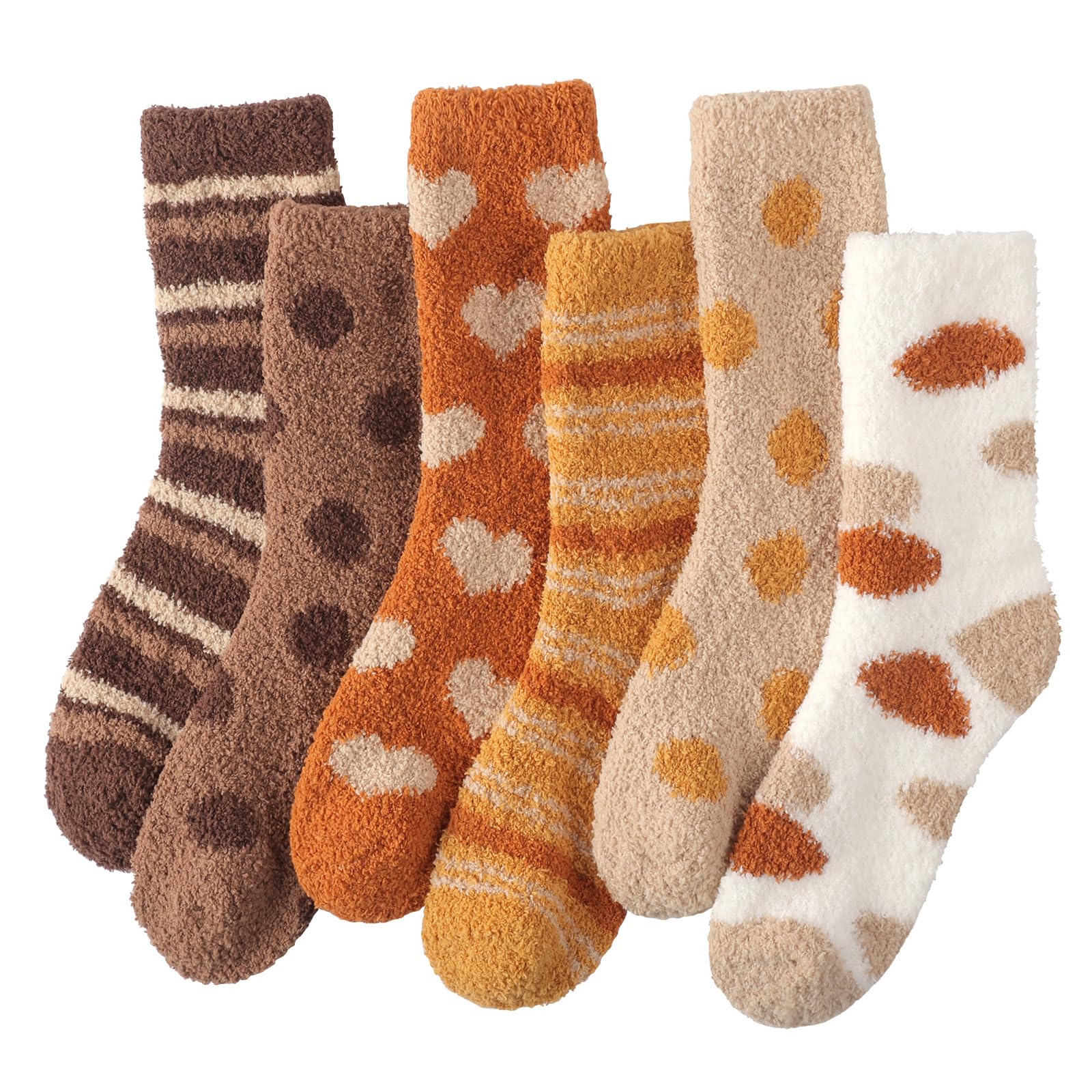 Women's Plush Slipper Socks - Warm Fuzzy Crew Socks for Winter | Cozy Soft Indoor House Shoes | Perfect for Lounging, Sleeping & Cold Weather Comfort