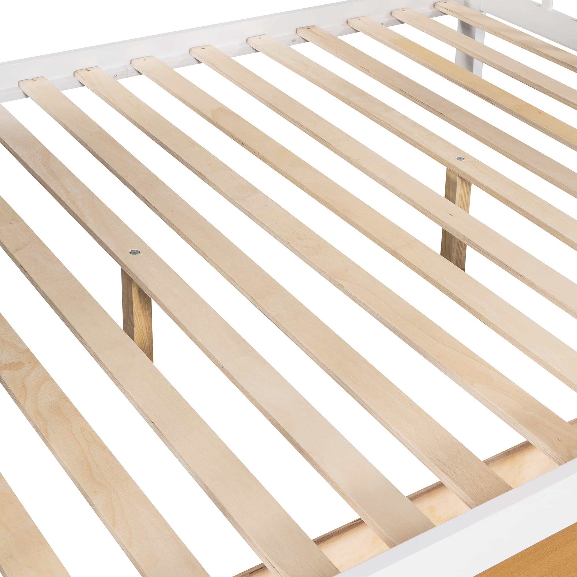 Harper & Bright Designs L-Shaped Triple Bunk Bed with 3 Storage Staircase & Drawers - Twin Over Full Bunk Bed & Twin Loft Bed for 3 - Space-Saving Wooden Bunk Bed with Storage for Kids, Teens & Adults (White) - Perfect for Small Bedrooms, Guest Rooms & Vacation Homes