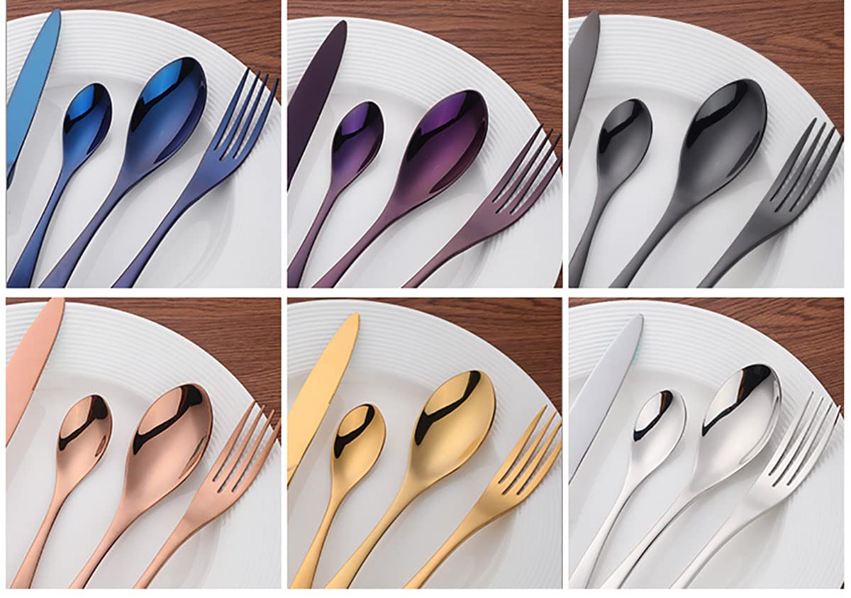 48-Piece Matte Rose Gold Silverware Set for 12 - TWEE Stainless Steel Flatware Cutlery Set | Durable for Home, Kitchen, Restaurant & Hotel | Dishwasher Safe | Perfect for Dinner Parties, Weddings & Everyday Dining