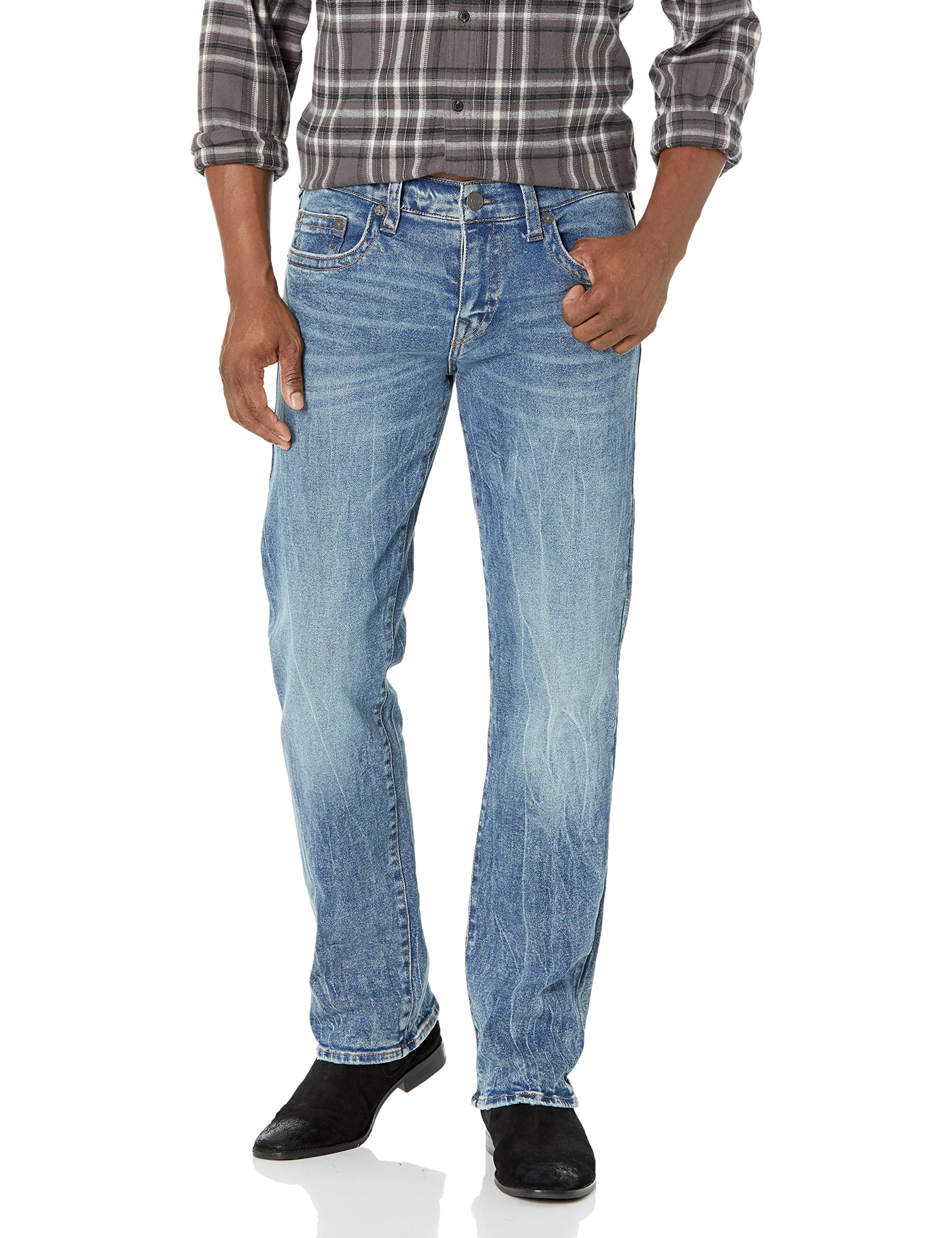True Religion Men's Ricky Straight Leg Jeans - Premium Denim Pants for Casual & Everyday Wear | Comfortable Slim Fit for Work, Outings & Date Nights