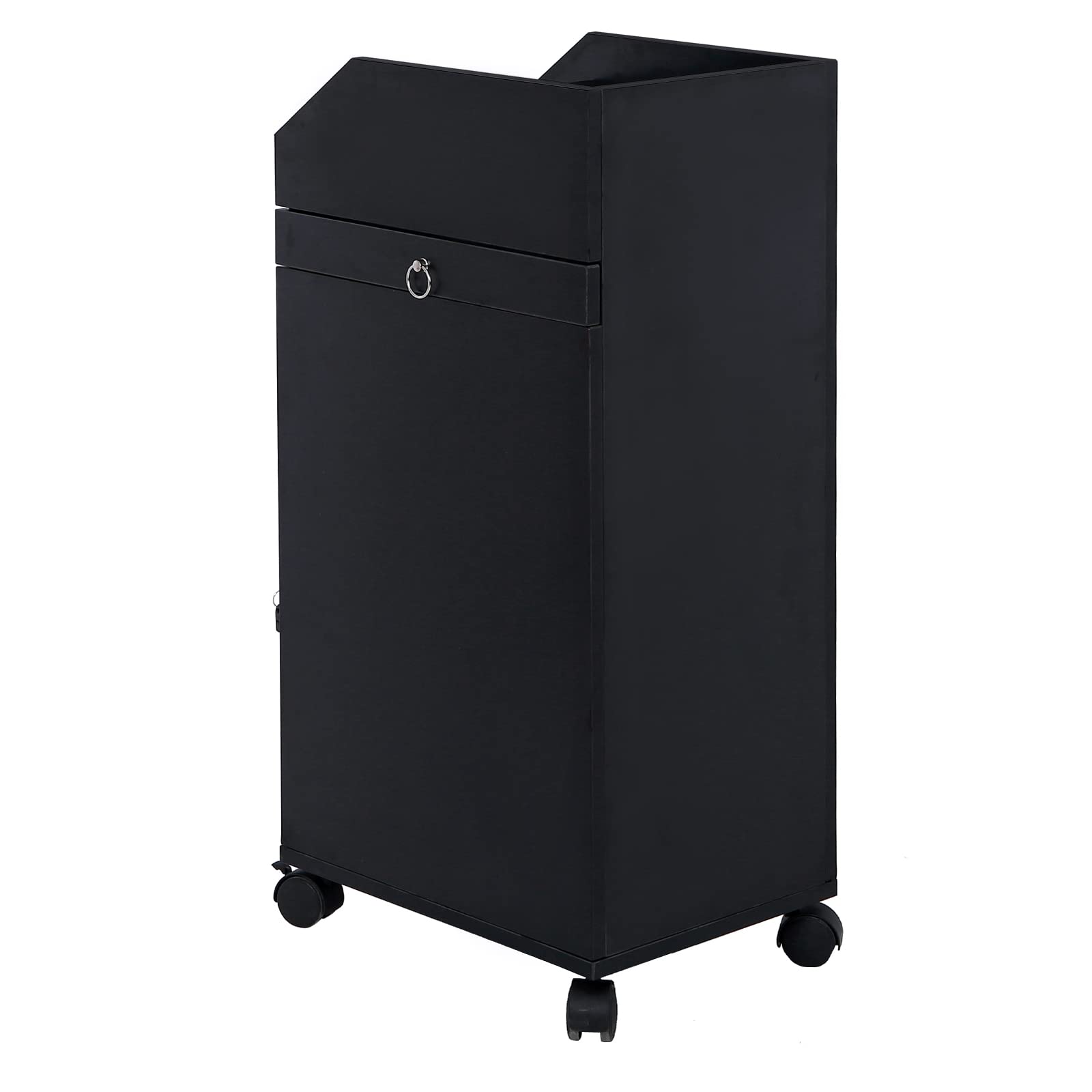 Professional Hair Salon Storage Cart with Wheels - 3 Hair Dryer Holders, 4 Lockable Drawers with 2 Keys - Mobile Hairdressing Station & SPA Utility Trolley (Black) - Perfect for Salon Organization, Stylist Workstations & Mobile Beauty Services
