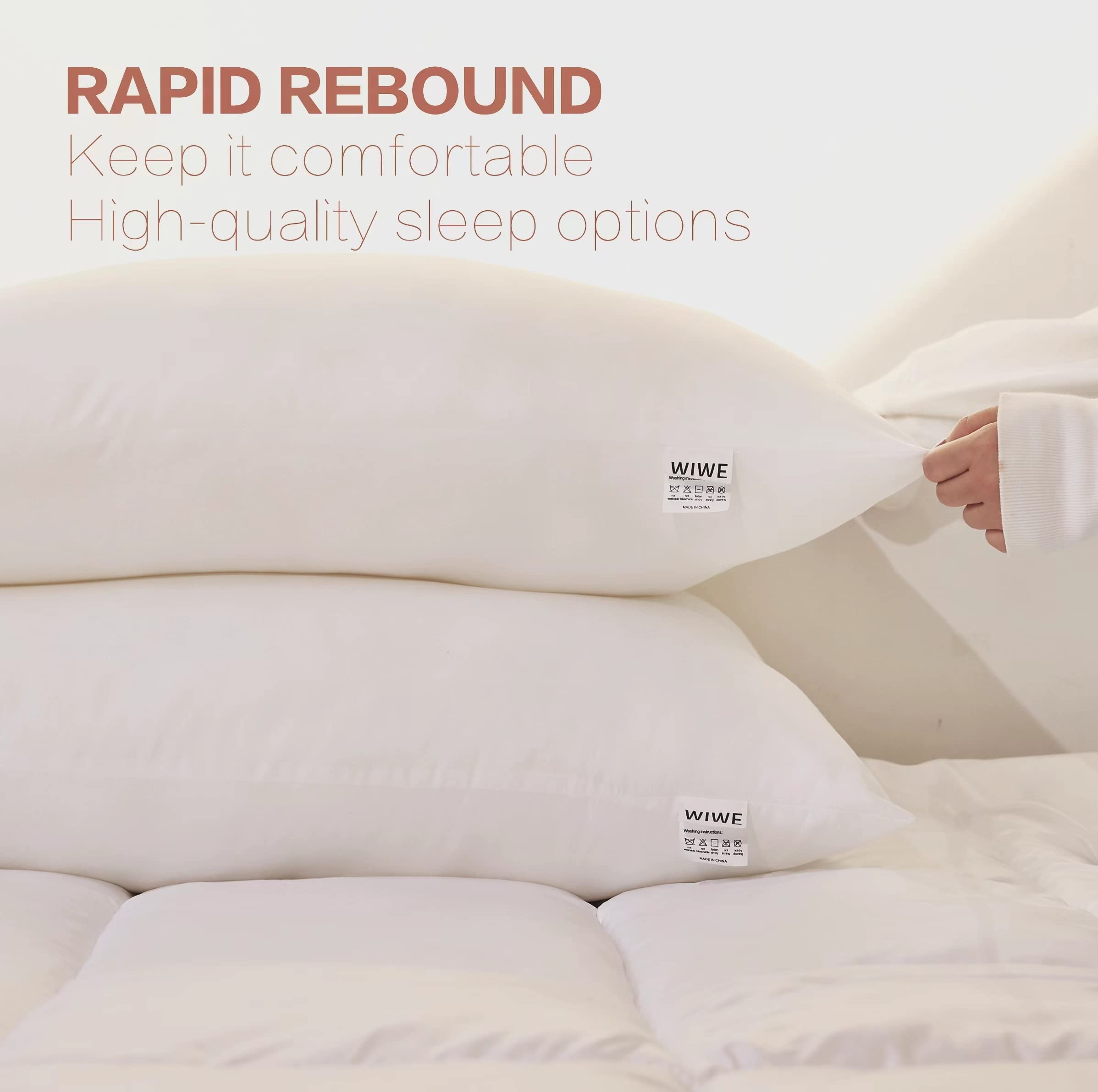 WIWE Standard Size Luxury Hotel Collection Bed Pillows - 2 Pack Super Soft Down Alternative Pillows for Back, Side & Stomach Sleepers | Perfect for Home, Hotel & Guest Room Comfort