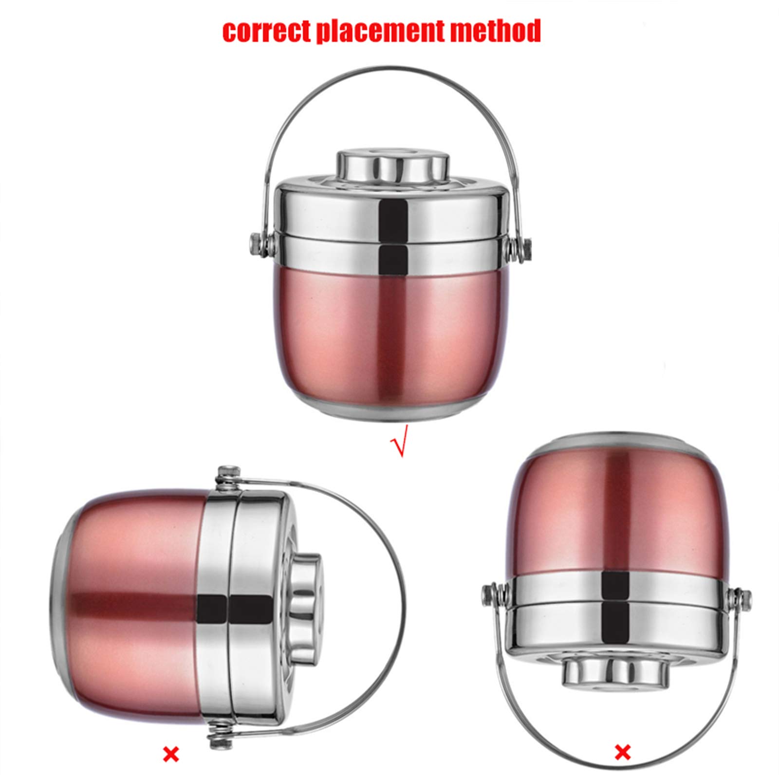 1.5L Portable Stainless Steel Thermos Lunch Box - Double Layer Insulated Food Container for Hot & Cold Meals - Lightweight, Durable & Reusable for School, Office, Camping & Travel
