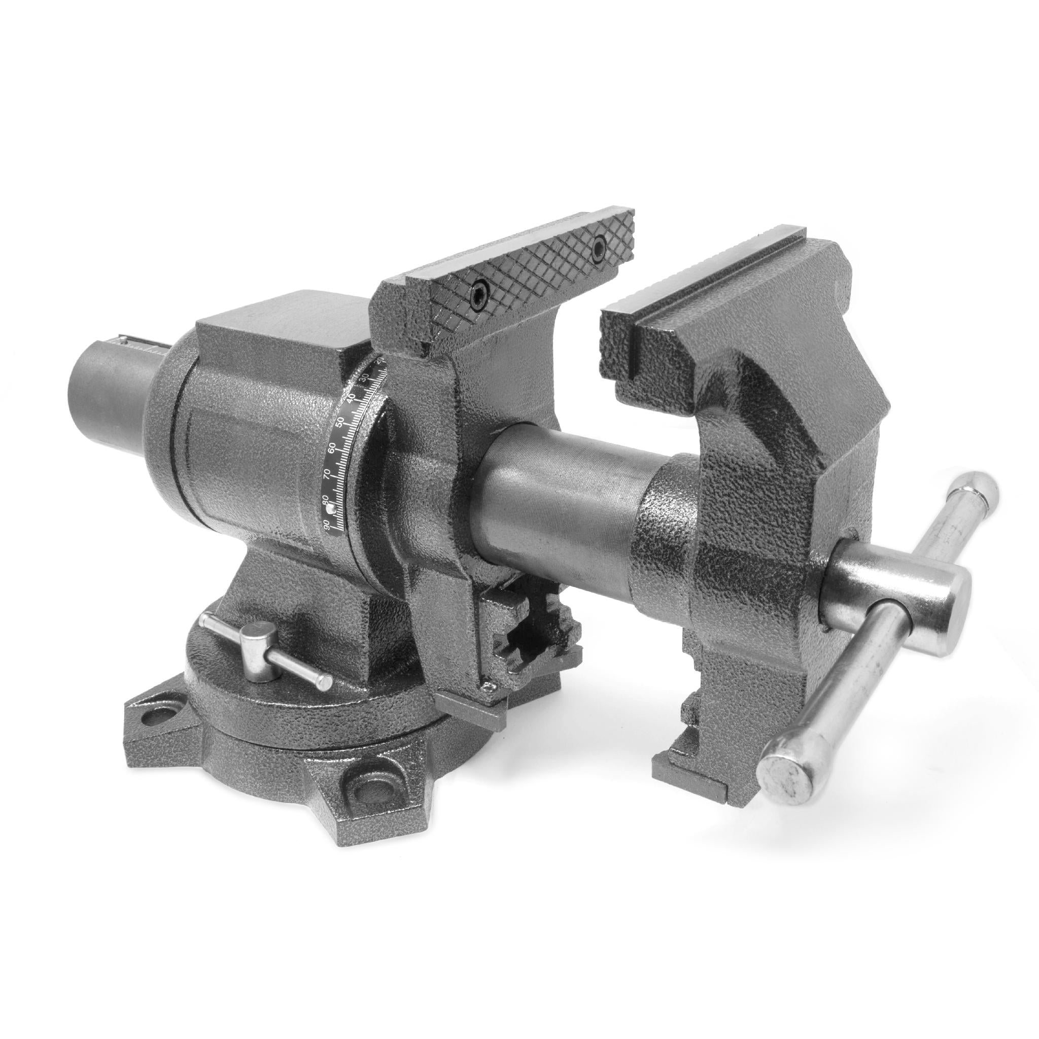 WEN MPV502 5-Inch Heavy Duty Cast Iron Bench Vise with 360° Swivel Base - Multi-Purpose Workbench Clamp for Woodworking, Metalworking & DIY Projects