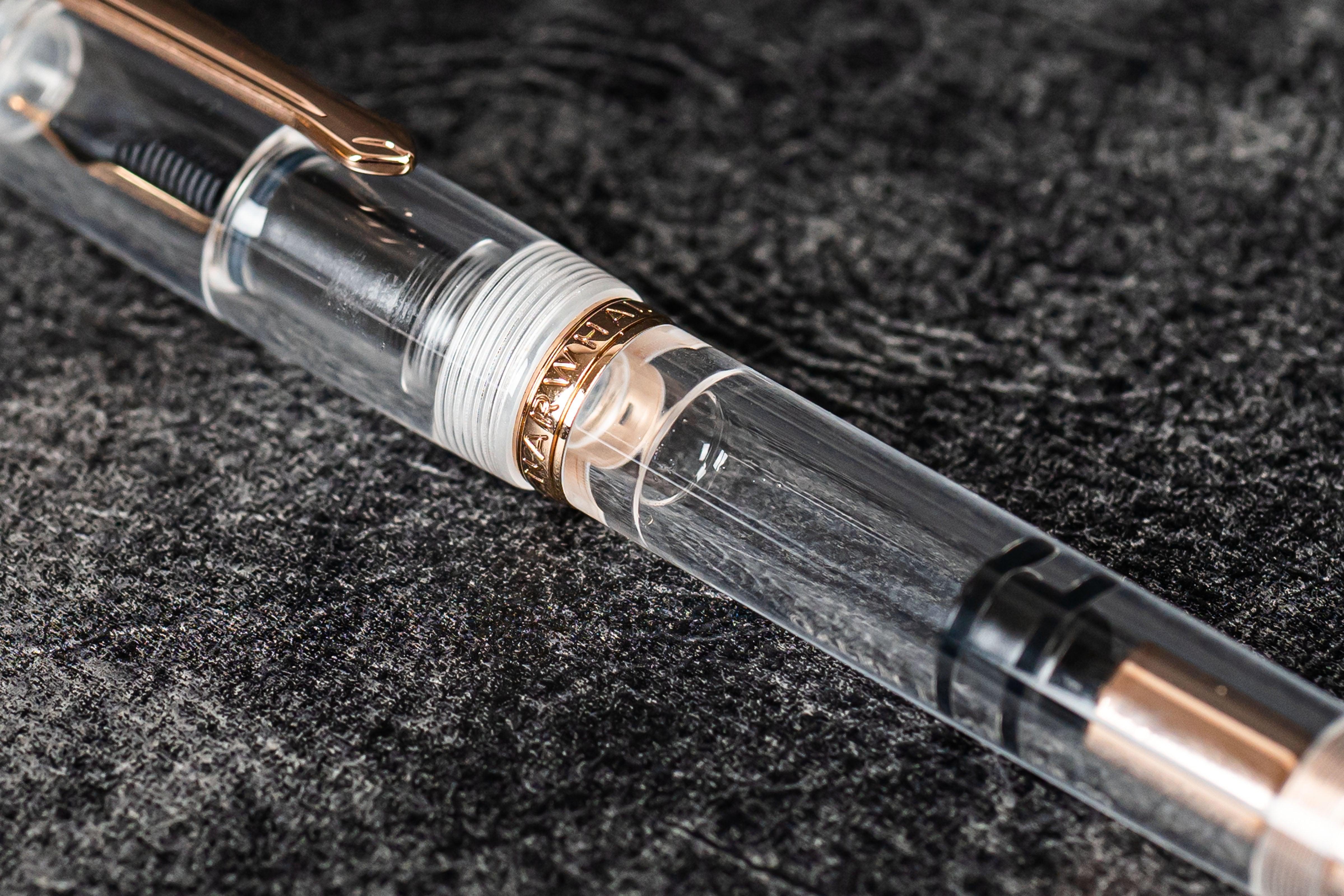 Nahvalur (Narwhal) X Galen Rose Gold Fountain Pen - Premium Demonstrator Pen for Calligraphy & Writing - Perfect for Gifts, Collectors & Office Use