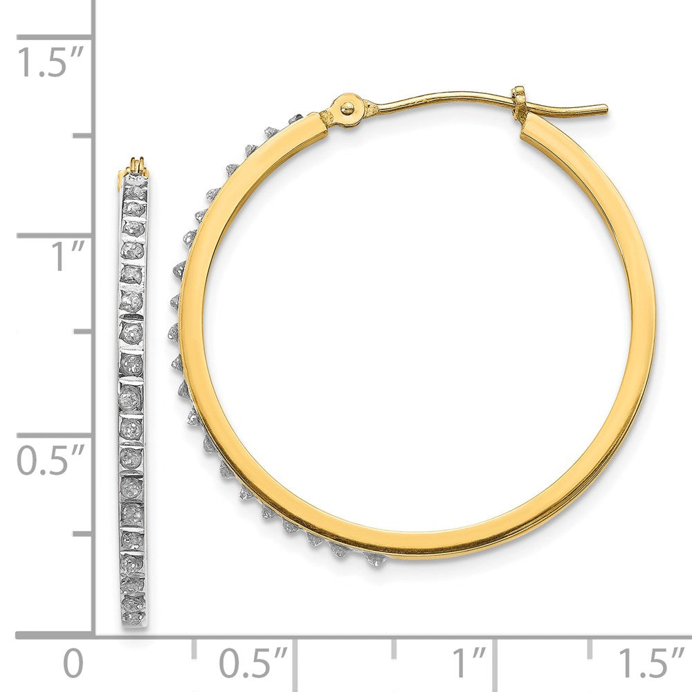 14K Gold Diamond Hinged Hoop Earrings for Women - Elegant Round Design (Model DF125) - Perfect for Parties, Weddings & Everyday Wear