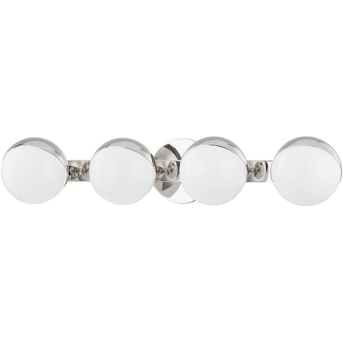 Polished Nickel Bathroom Vanity Light Fixture - 5 Inch Wide 4-Light Steel Sconce for Modern Bathroom & Powder Room Lighting