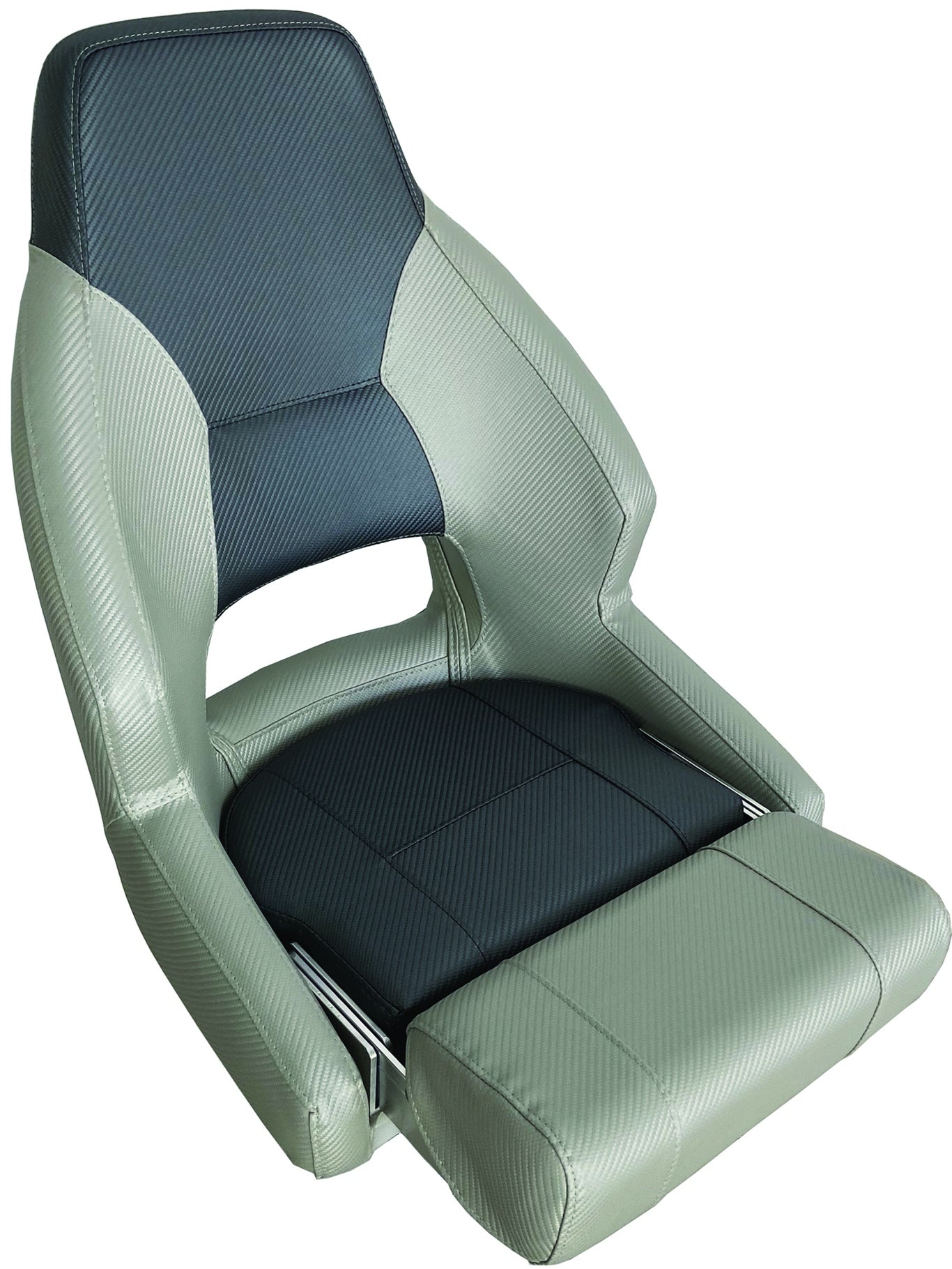 Axis RM52 Flip Up Seat - Light Grey/Dark Grey Carbon Fiber Design for Boats, RVs, and Outdoor Adventures