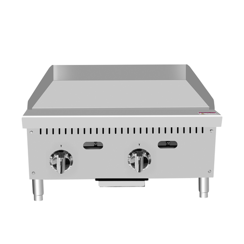 Atosa CookRite 24-Inch Commercial Griddle with Thermostat Controls - 50,000 BTU Natural Gas Countertop Griddle for Restaurants, Diners & Food Trucks - Perfect for Pancakes, Burgers & Breakfast Cooking