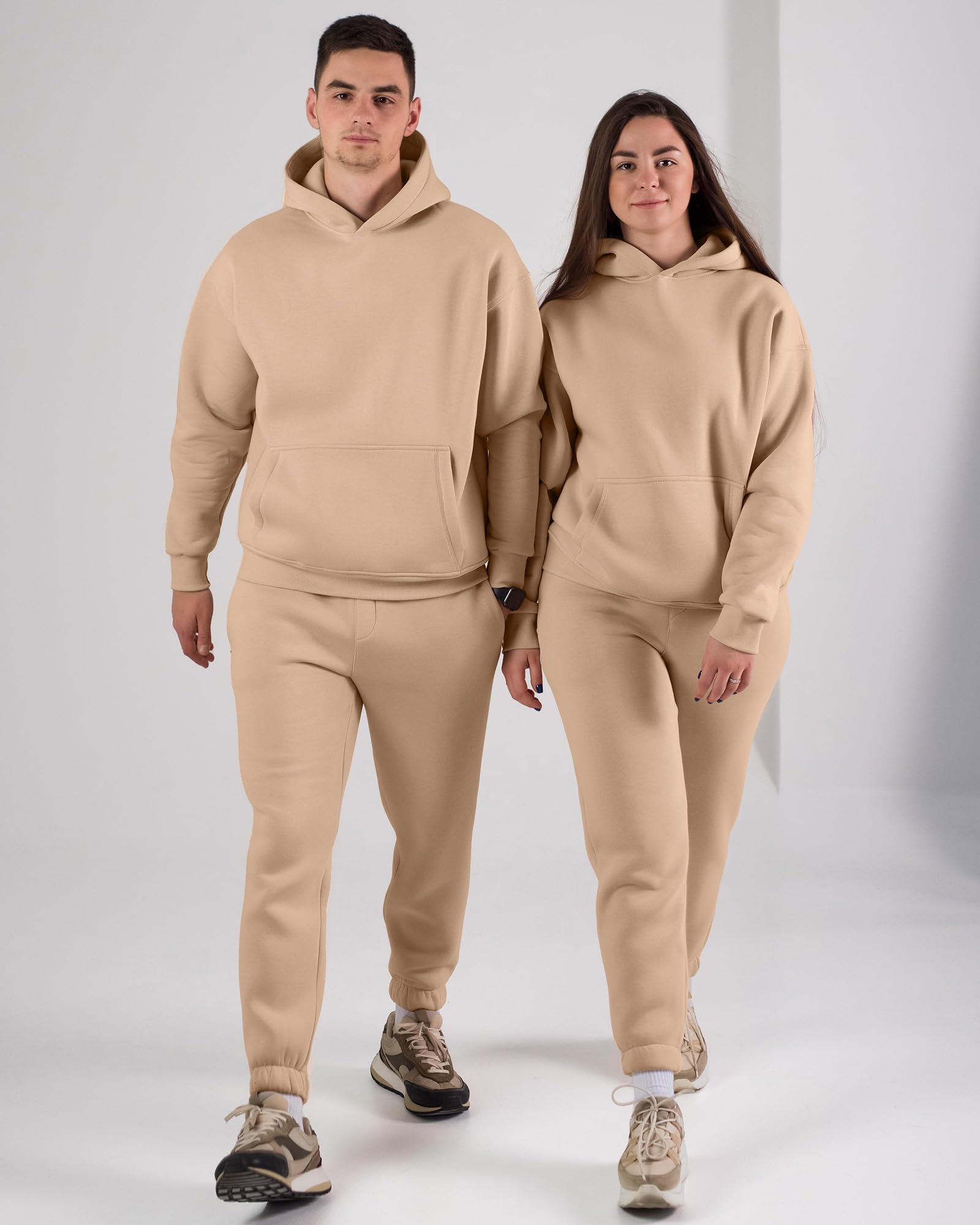 Taiyin 4 Piece Women's Lounge Hoodie Sweatsuit Set - Oversized Sweatshirt & Jogger Sweatpants Tracksuit for Casual Wear, Home Comfort & Street Style Fashion