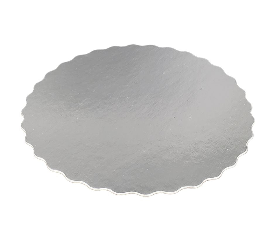 Enjay 12-Pack Scallop Edge Round Silver Mirror Sheets - 0.45mm Thick for DIY Home Decor, Wall Art & Craft Projects