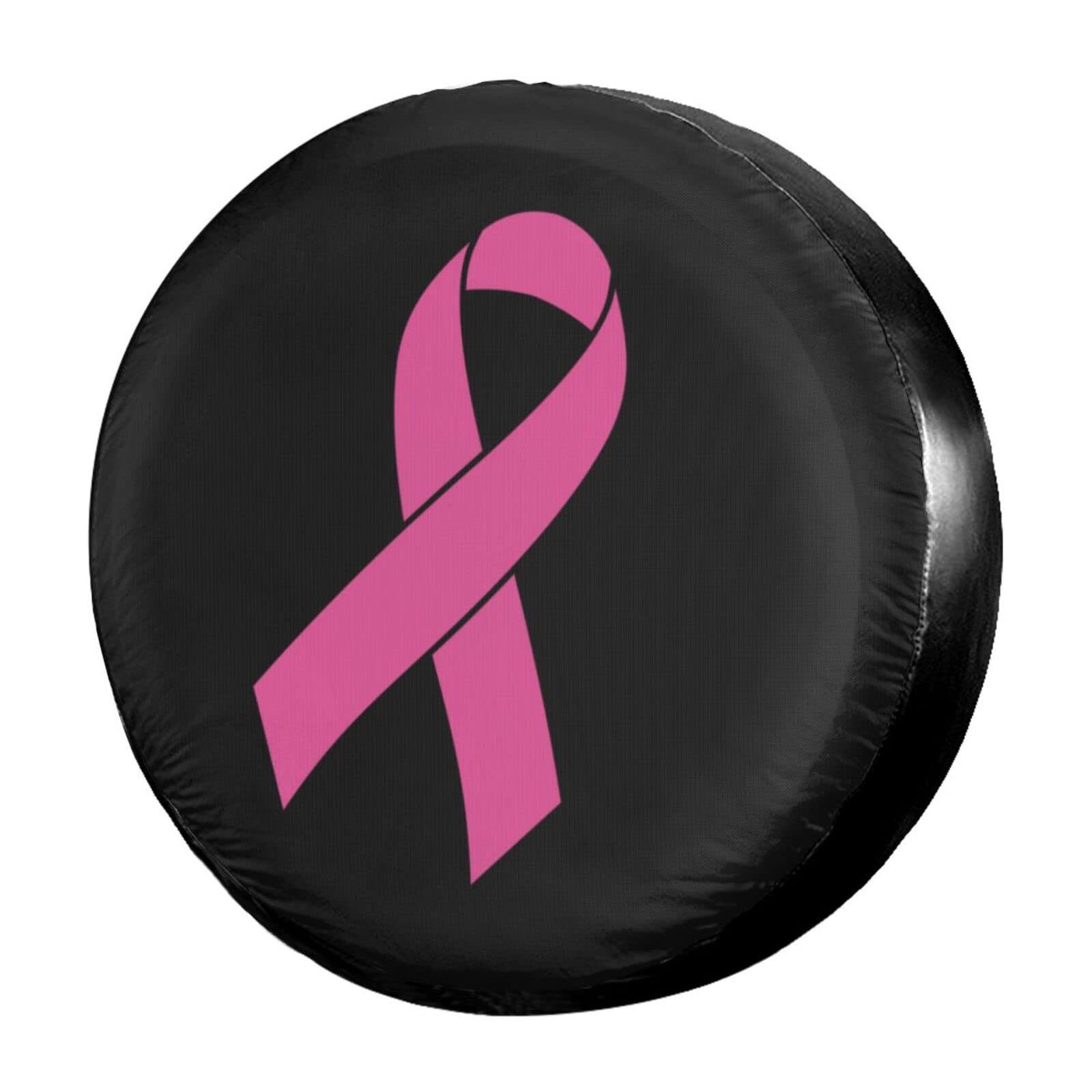 Pink Ribbon Spare Tire Cover - 17 Inch Dust-Proof Wheel Protector for Trailer, RV, SUV & Vehicles | Waterproof & UV Resistant | Perfect for Camping, Road Trips & Outdoor Adventures