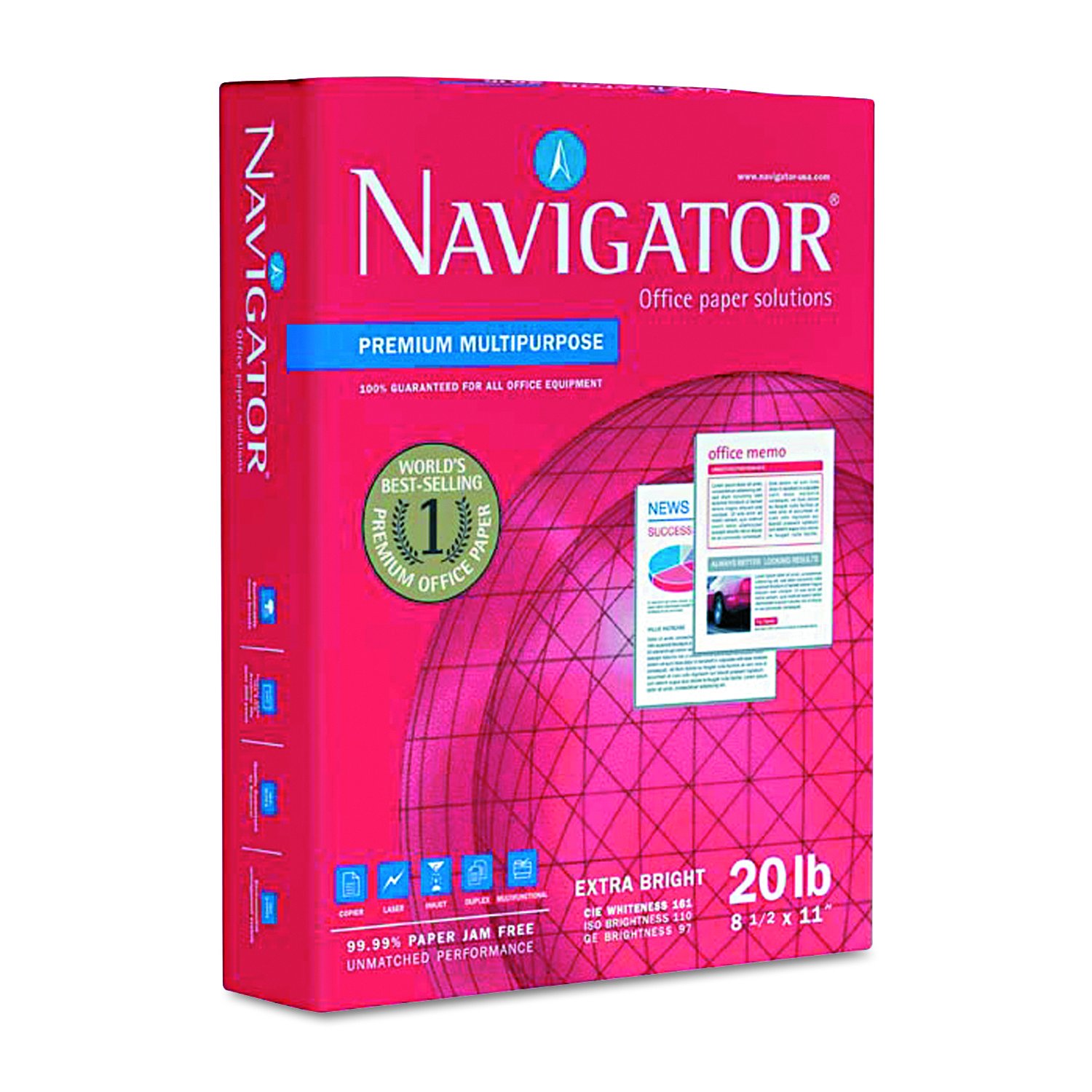 Premium Multipurpose Copy Paper - Navigator NMP1120, 20lb, 8.5x11 Inches, 97 Brightness, White (5000 Sheets/Case) - Ideal for Office Printing, School Projects & Home Office Documents
