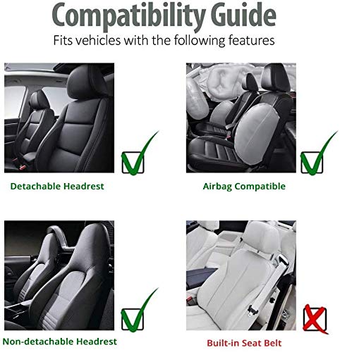 Premium AUTOYOUTH PU Leather Front Car Seat Covers - Universal Fit High Back Bucket Seat Protector for Cars, Trucks & SUVs (Black Gray) - Perfect for Daily Commute, Road Trips & Interior Protection