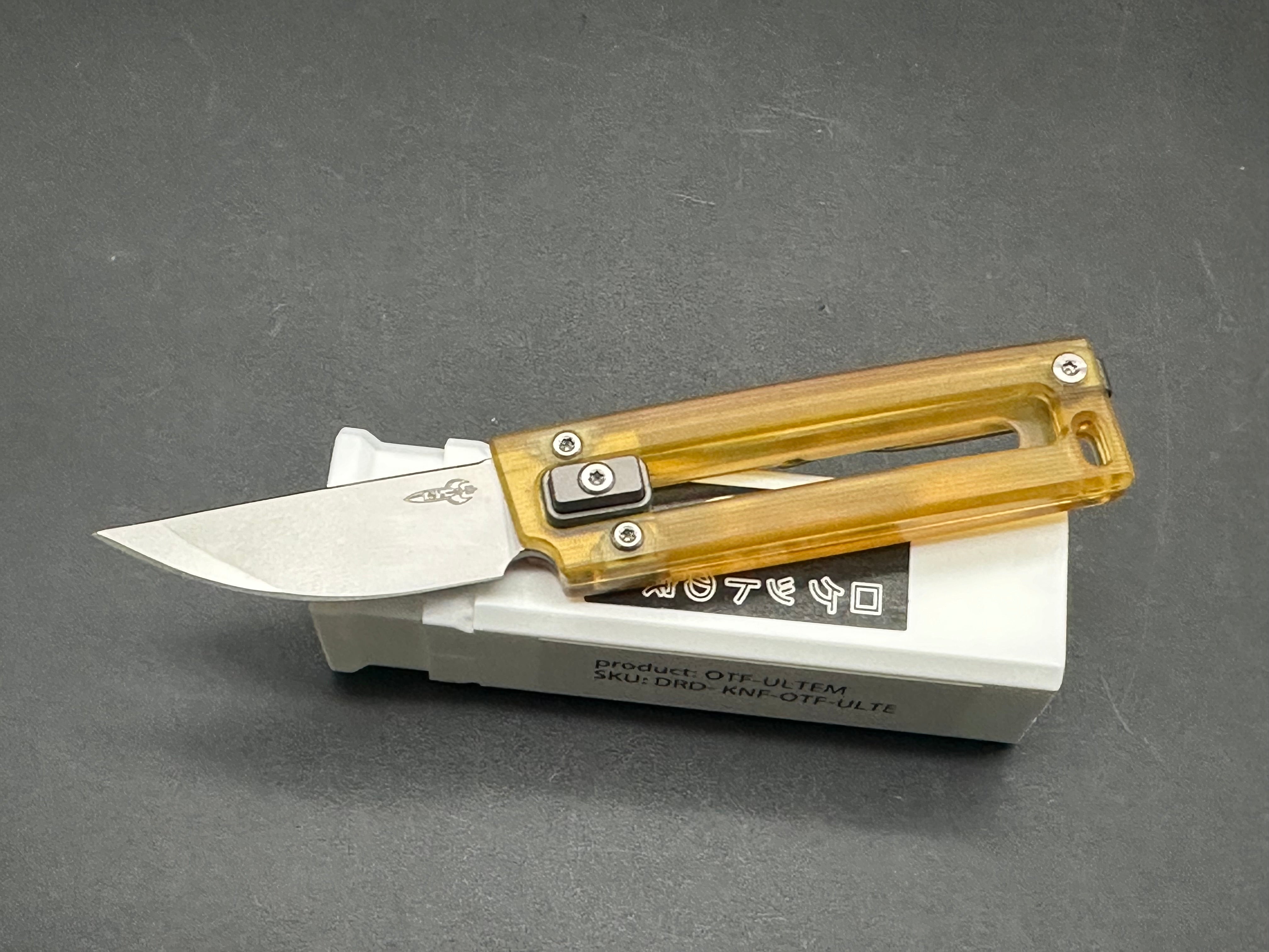 D Rocket Design KatanaO Manual OTF Ultem Knife - Tactical EDC Pocket Knife for Outdoor Camping, Hiking & Survival Gear