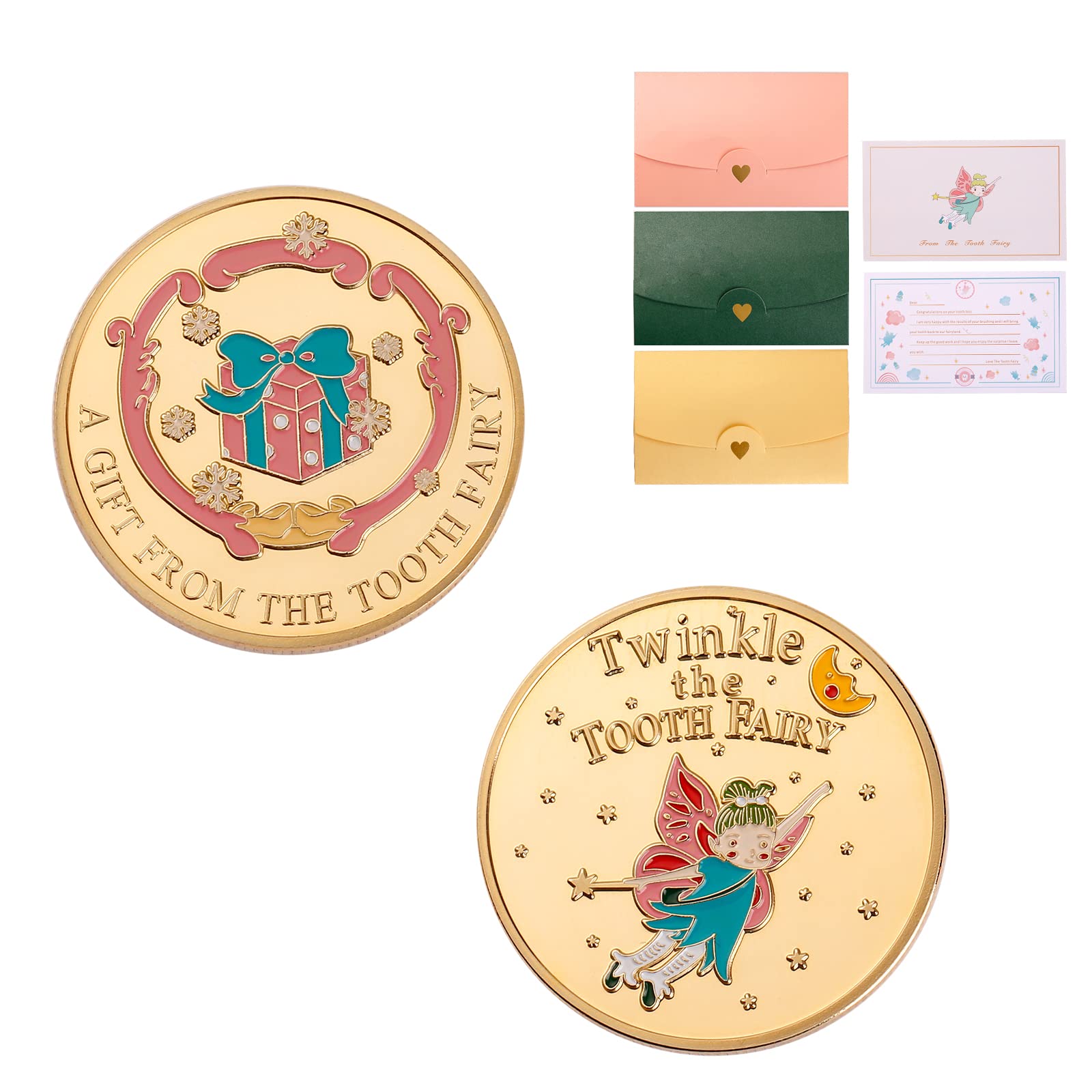Tooth Fairy Gift Coins for Kids - 3 Pack Lost Tooth Rewards & Teeth Brushing Encouragement Set | Perfect for Tooth Fairy Visits, First Tooth Loss, and Dental Hygiene Motivation