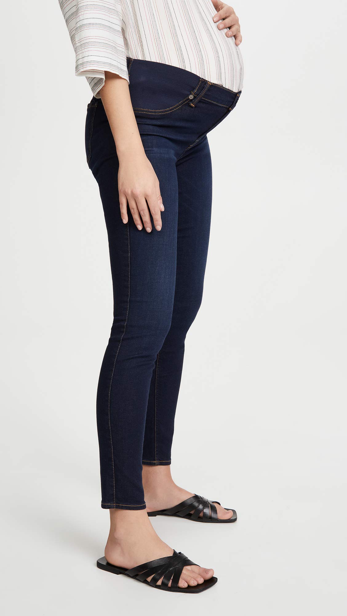 7 For All Mankind Women's The Ankle Skinny Maternity Jeans - Stretch Denim Pants for Pregnant Women | Comfortable & Stylish for Everyday Wear, Work & Casual Outings