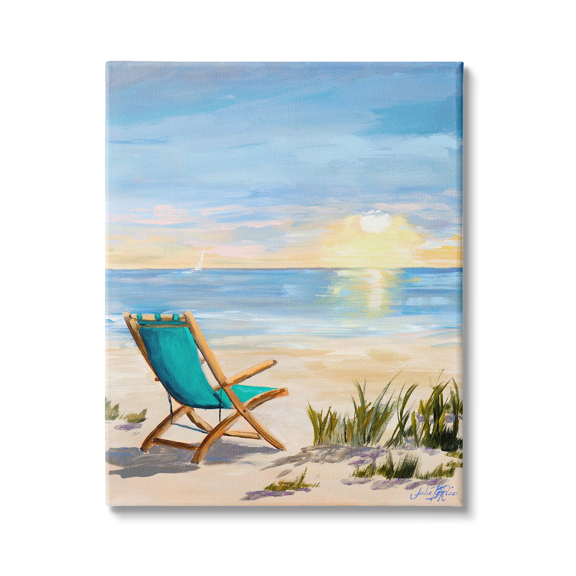 Stupell Industries Sunset Beach Folding Chair Canvas Wall Art - 24