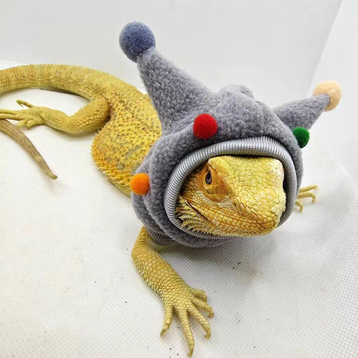 Festive Fleece Christmas Hat for Bearded Dragons & Lizards - Cozy Reptile Costume for Hamsters & Small Pets (Green) - Perfect for Holiday Photos & Pet Parties
