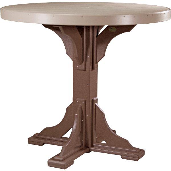 LuxCraft 48-Inch Round Bar Height Table - 4 ft Poly Outdoor Dining Table for Patio, Garden, and Restaurant Use