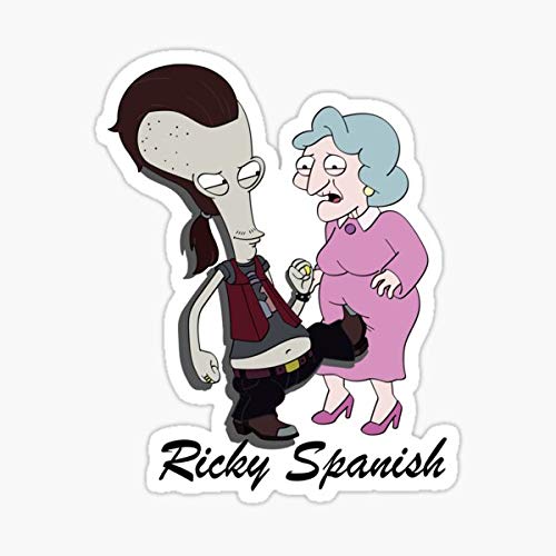 American Dad Roger Ricky Spanish Sticker - Funny Vinyl Decal for Cars, Trucks, Laptops, Windows & Walls - Waterproof & Durable Graphic Sticker for Fans - Perfect for Personalizing Vehicles, Tech Devices & Home Decor