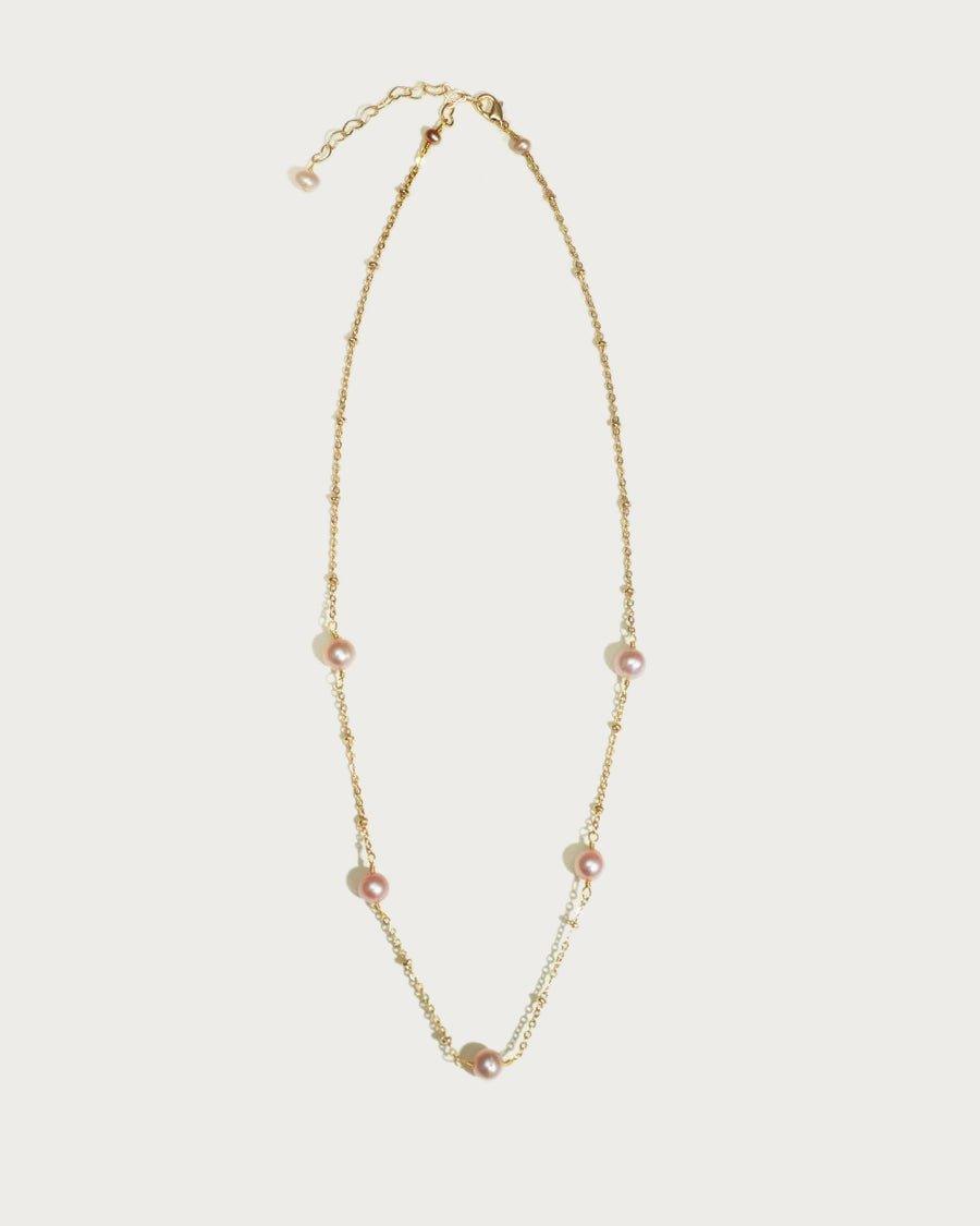 Elegant Pink Yumi Freshwater Pearl Necklace for Women - Perfect for Weddings, Parties & Everyday Elegance