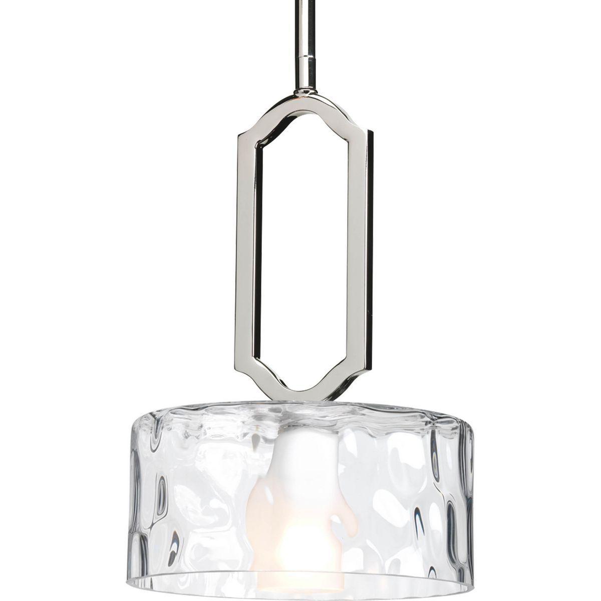Caress Collection Clear Water Glass Mini Pendant Light - Elegant Mini Chandelier for Kitchen Island, Dining Room, Bar Counter & Bedroom Lighting