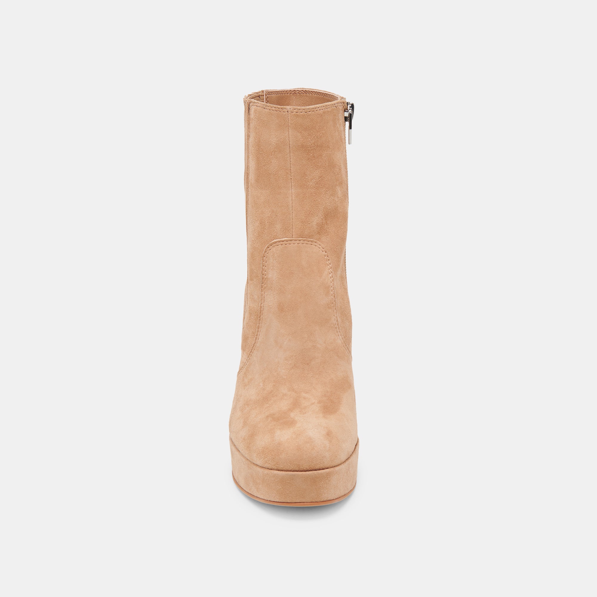 CINNY Women's Camel Suede Boots - Comfortable Mid-Calf Winter Boots for Casual Wear & Outdoor Activities