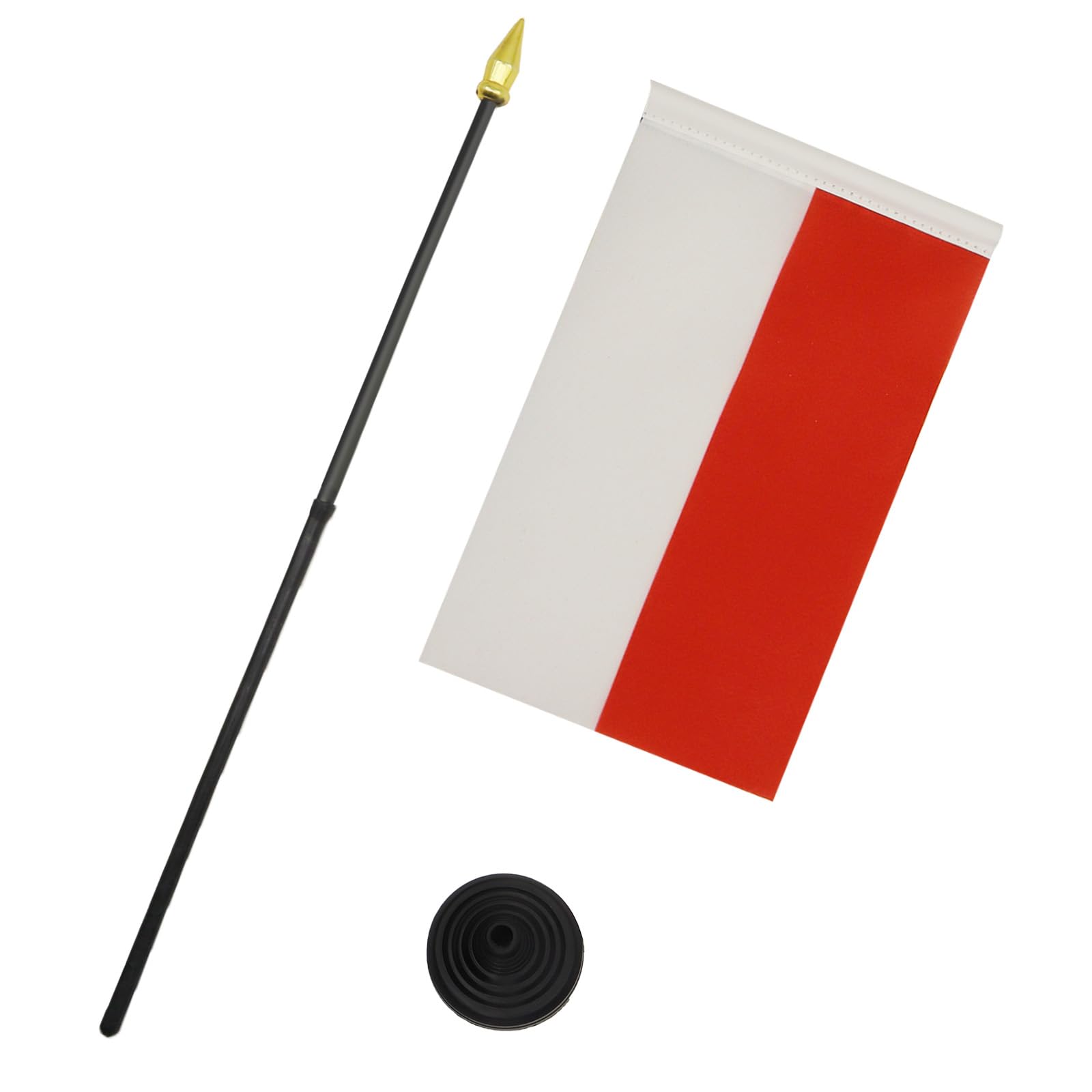 AZ FLAG Monaco Table Flag 4'' x 6'' - Monégasque Mini Desk Flag 100% Polyester 15 x 10 cm - Office Banner with 10'' Golden Spear Pole - Perfect for Home, Office Decor & International Events